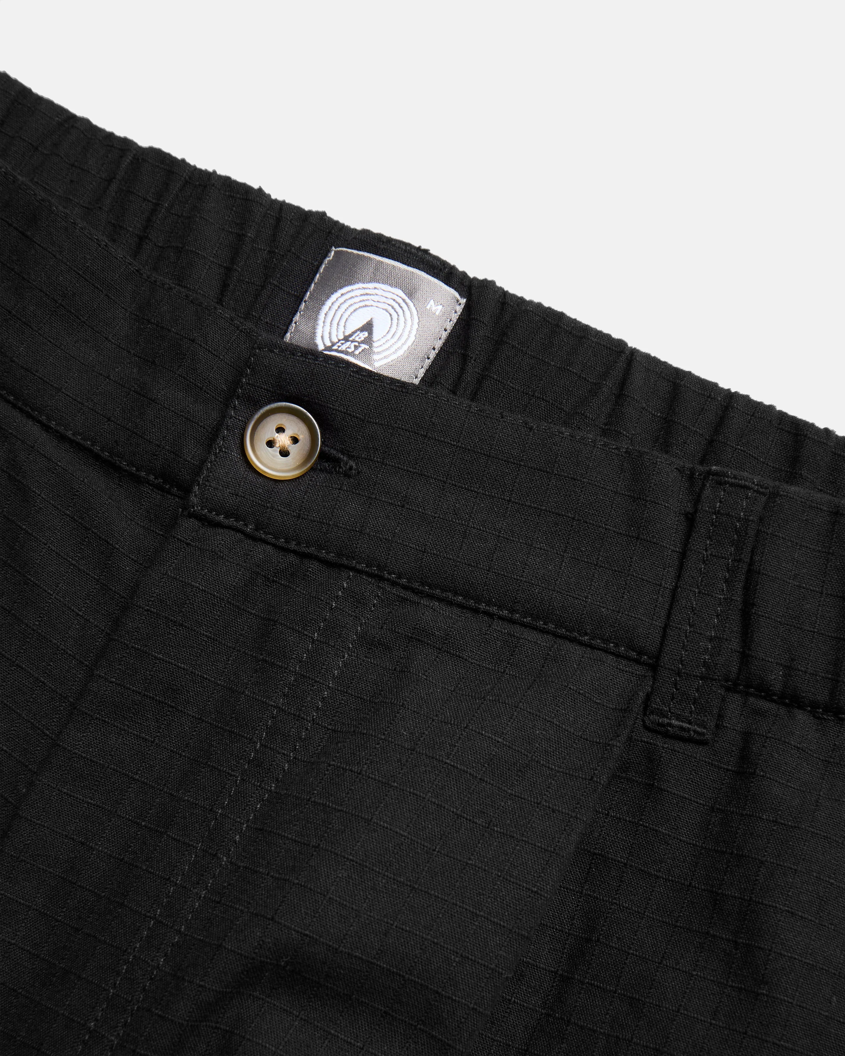 KELL PLEATED BIG PANT - BLACK COTTON RIPSTOP - Image 2