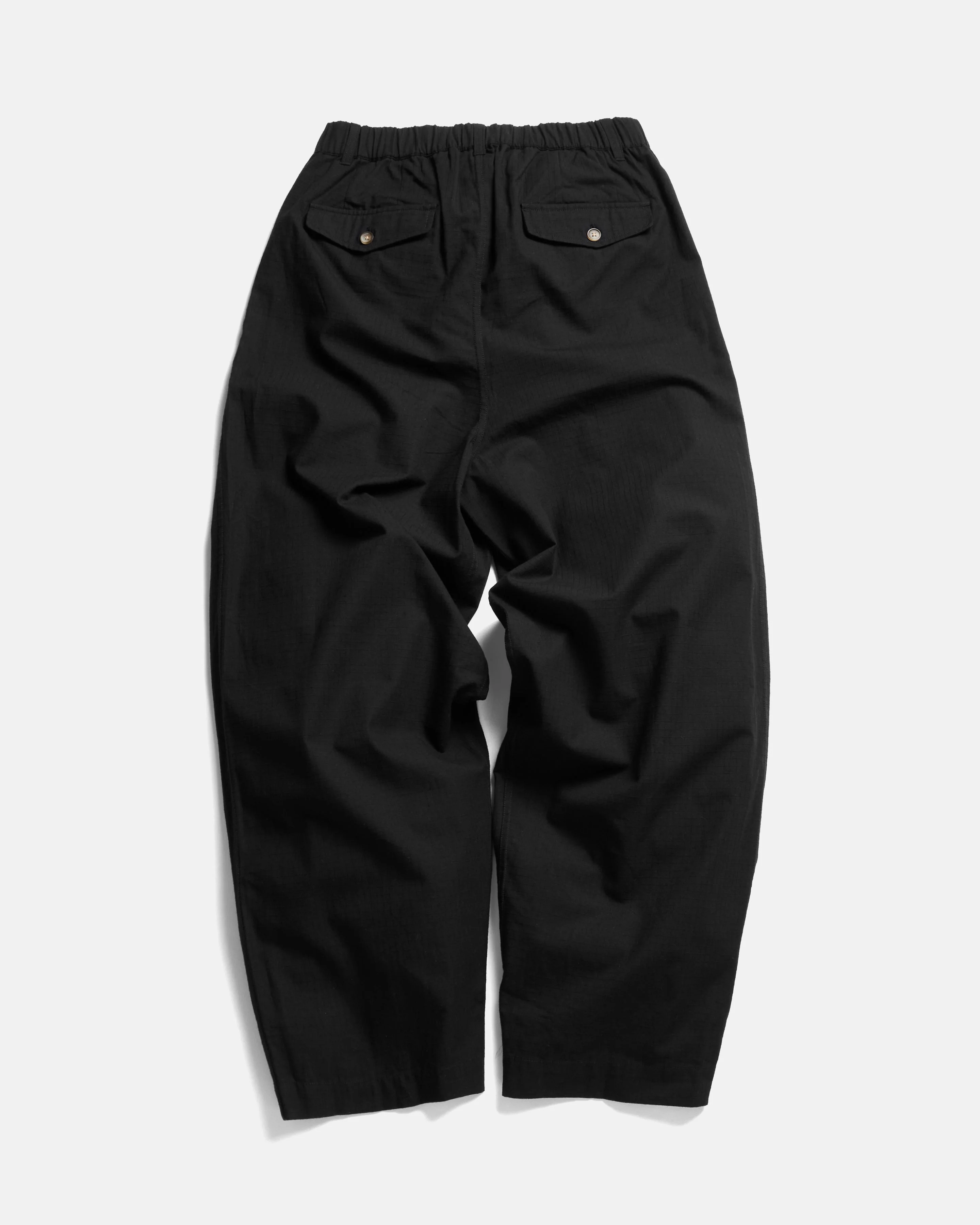 KELL PLEATED BIG PANT - BLACK COTTON RIPSTOP - Image 4