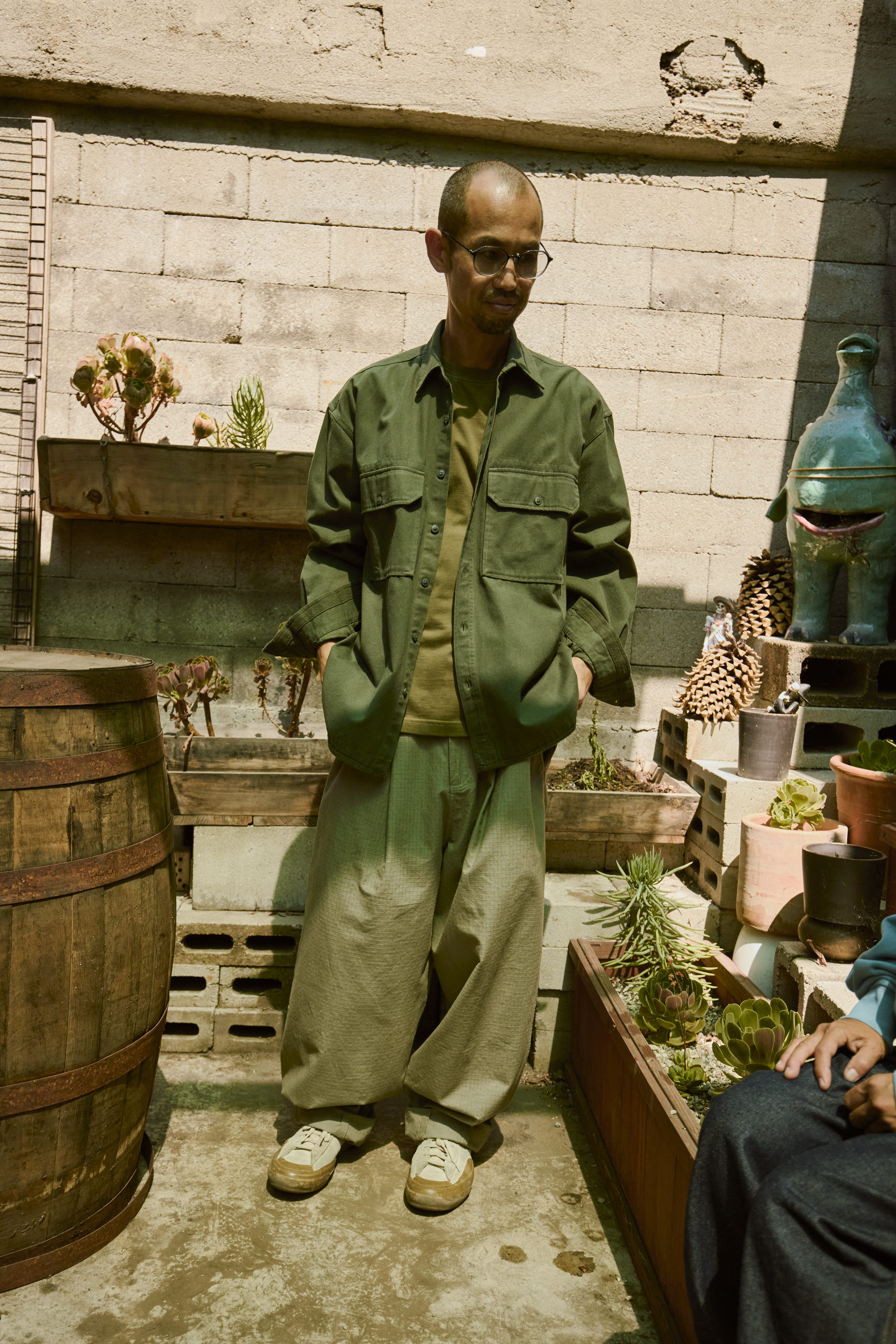 KELL PLEATED BIG PANT - DESTROYED SAGE COTTON RIPSTOP - Image 6