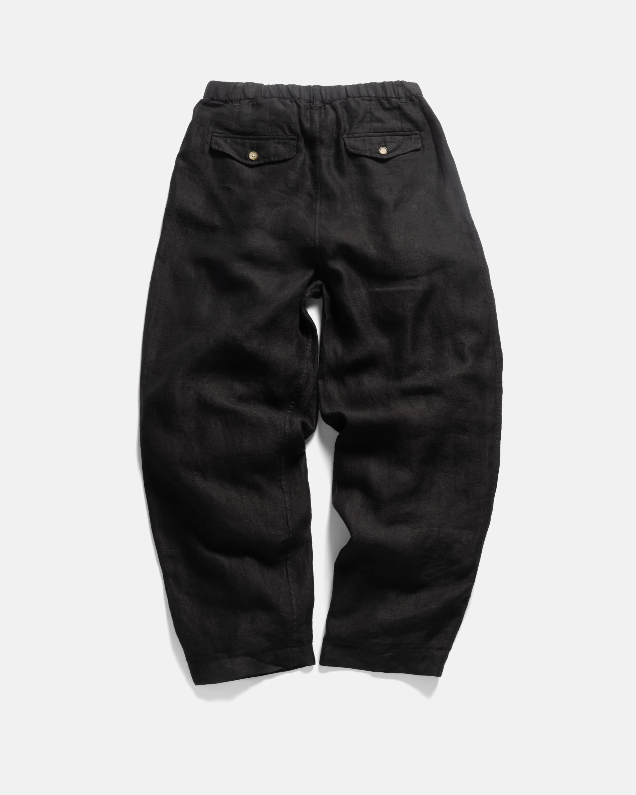 KELL PLEATED BIG PANT - BLACK LINEN TWILL - Image 7