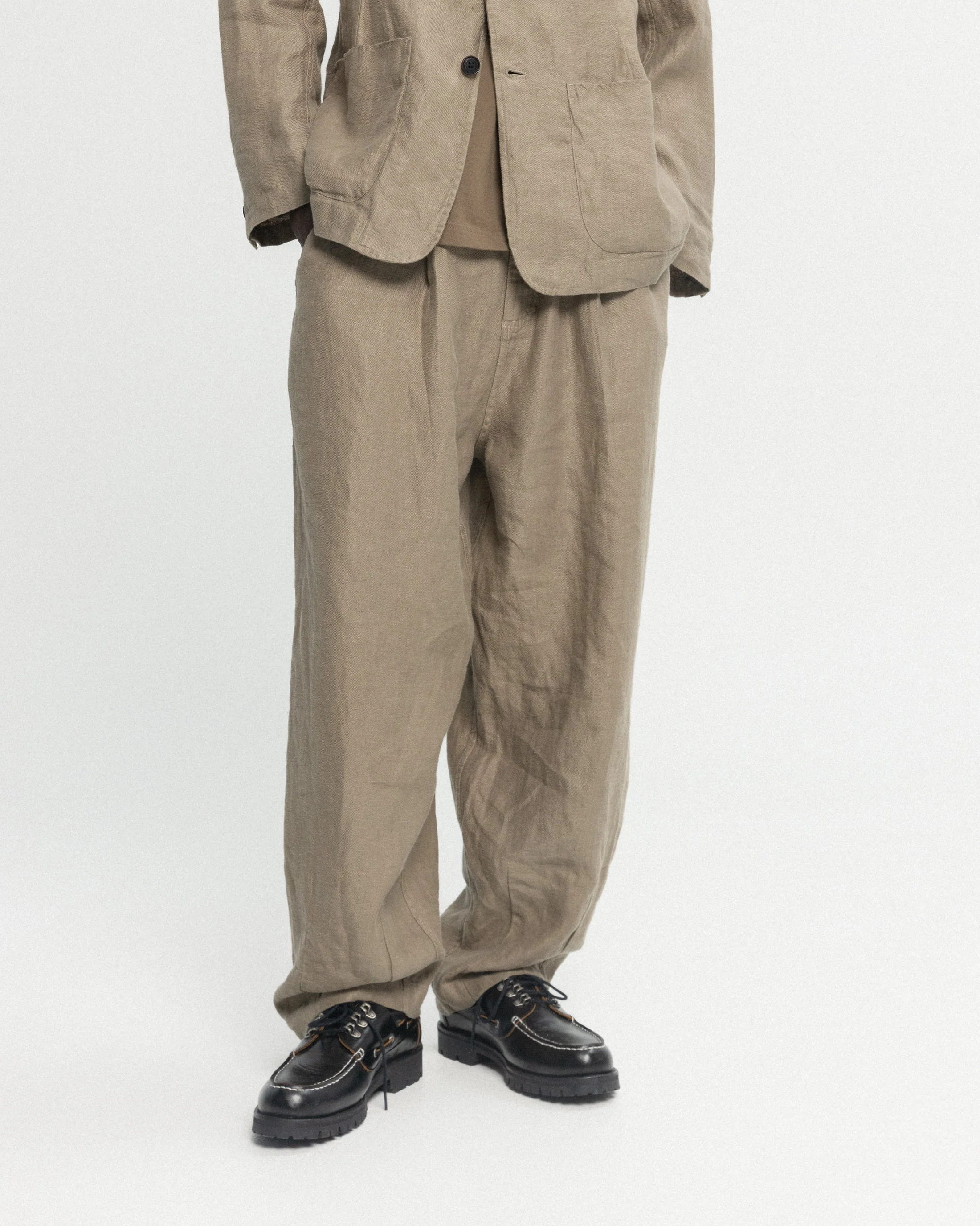 KELL PLEATED BIG PANT - FALLEN ROCK LINEN TWILL - Image 2
