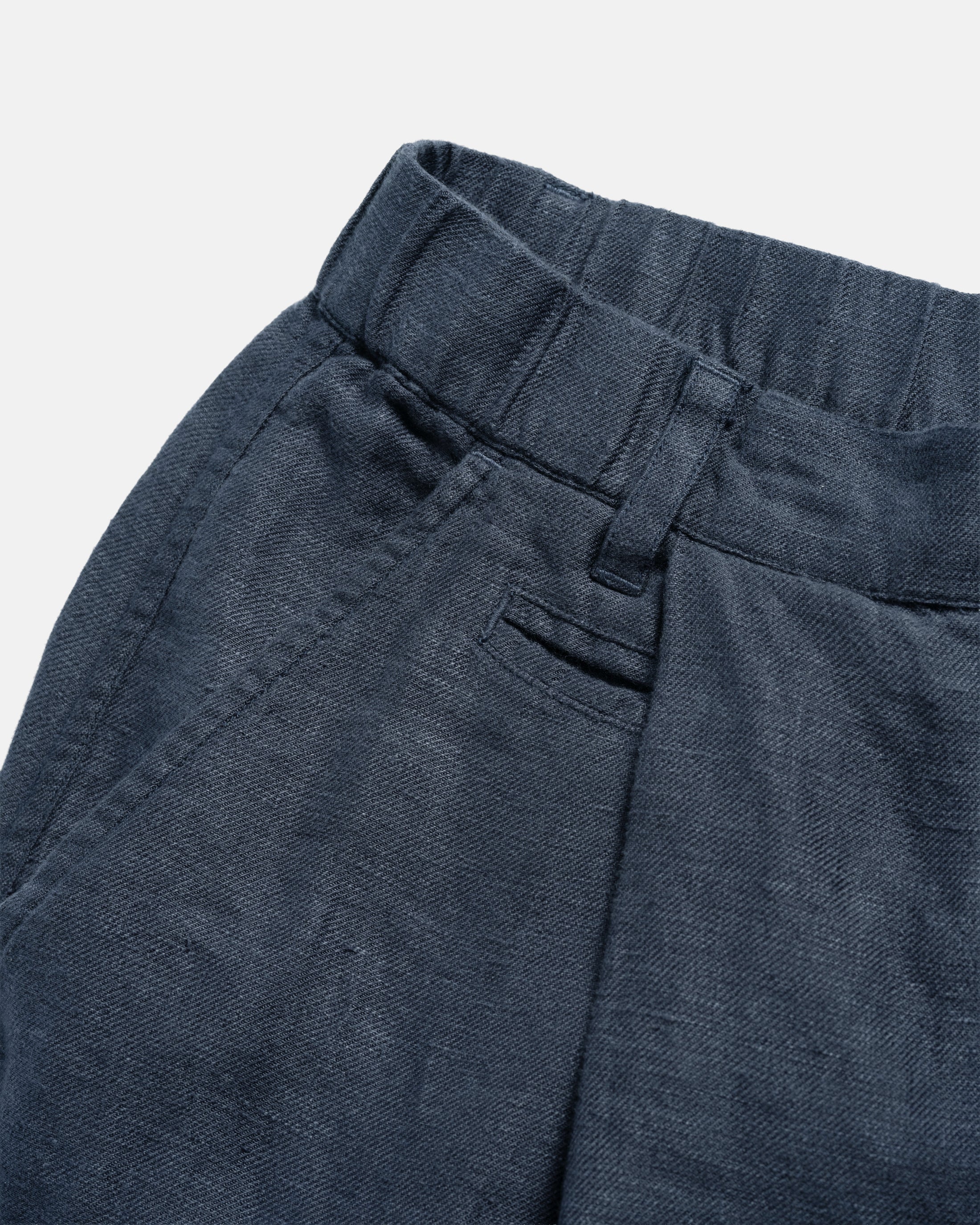 KELL PLEATED BIG PANT - NAVY LINEN TWILL - Image 3