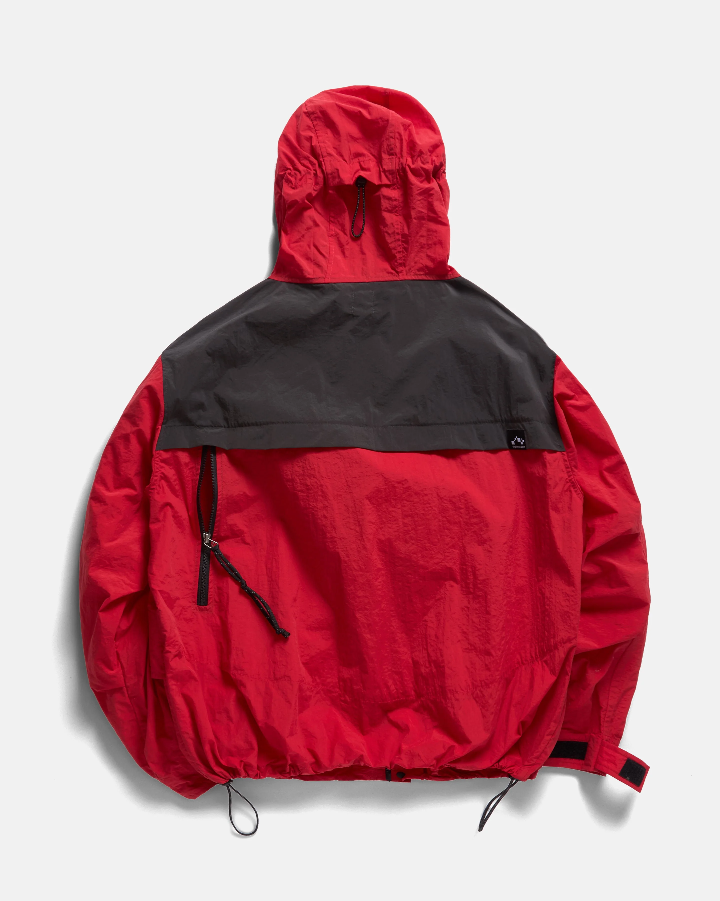 LAINES HOODED SHELL - DAN & WHIT'S RED / WASHED BLACK WATER-REPELLENT NYLON - Image 8