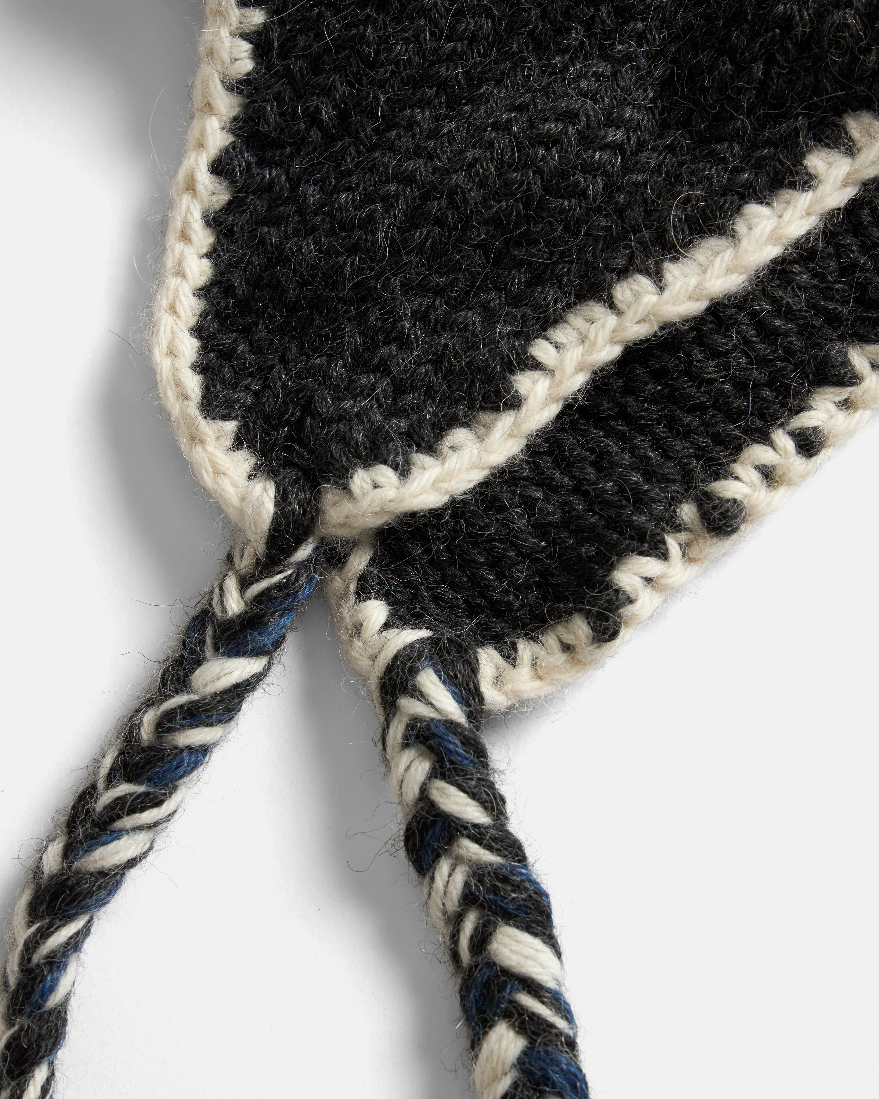 LIAM HANDLOOM KNITTED EARFLAP BEANIE - SLATE GRAY / ECRU / INDIGO BABY ALPACA - Image 5