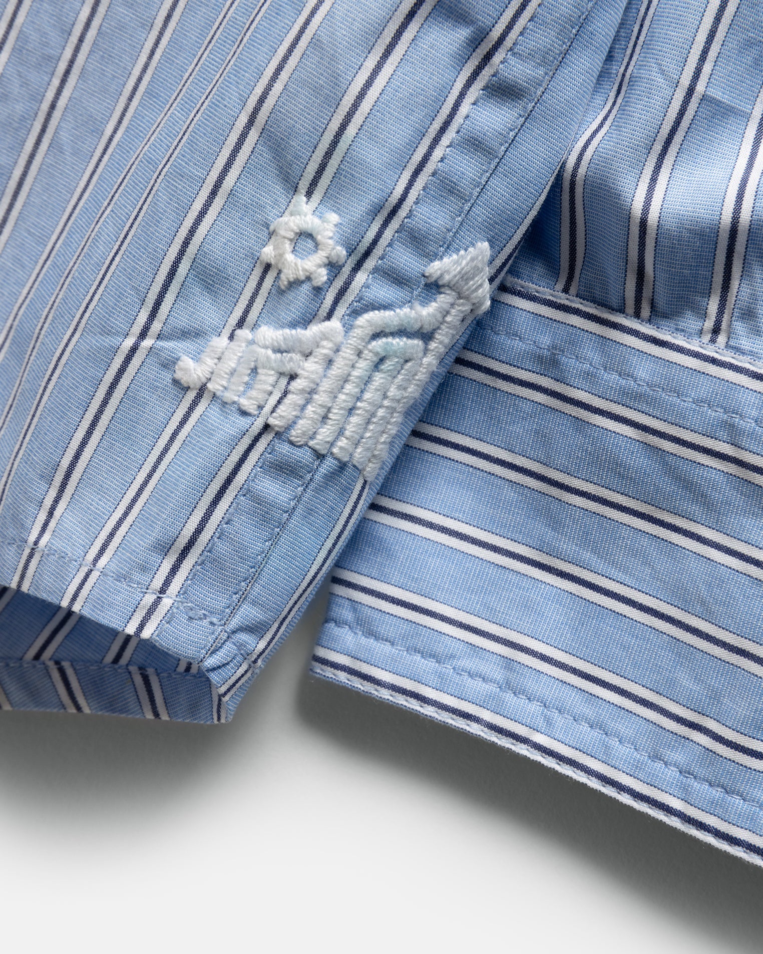 LOCUST POINT COLLAR SHIRT - ROYAL / WHITE / NAVY POPLIN STRIPE - Image 11
