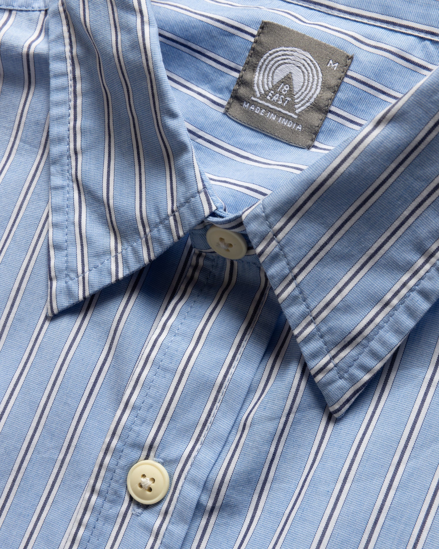 LOCUST POINT COLLAR SHIRT - ROYAL / WHITE / NAVY POPLIN STRIPE - Image 8