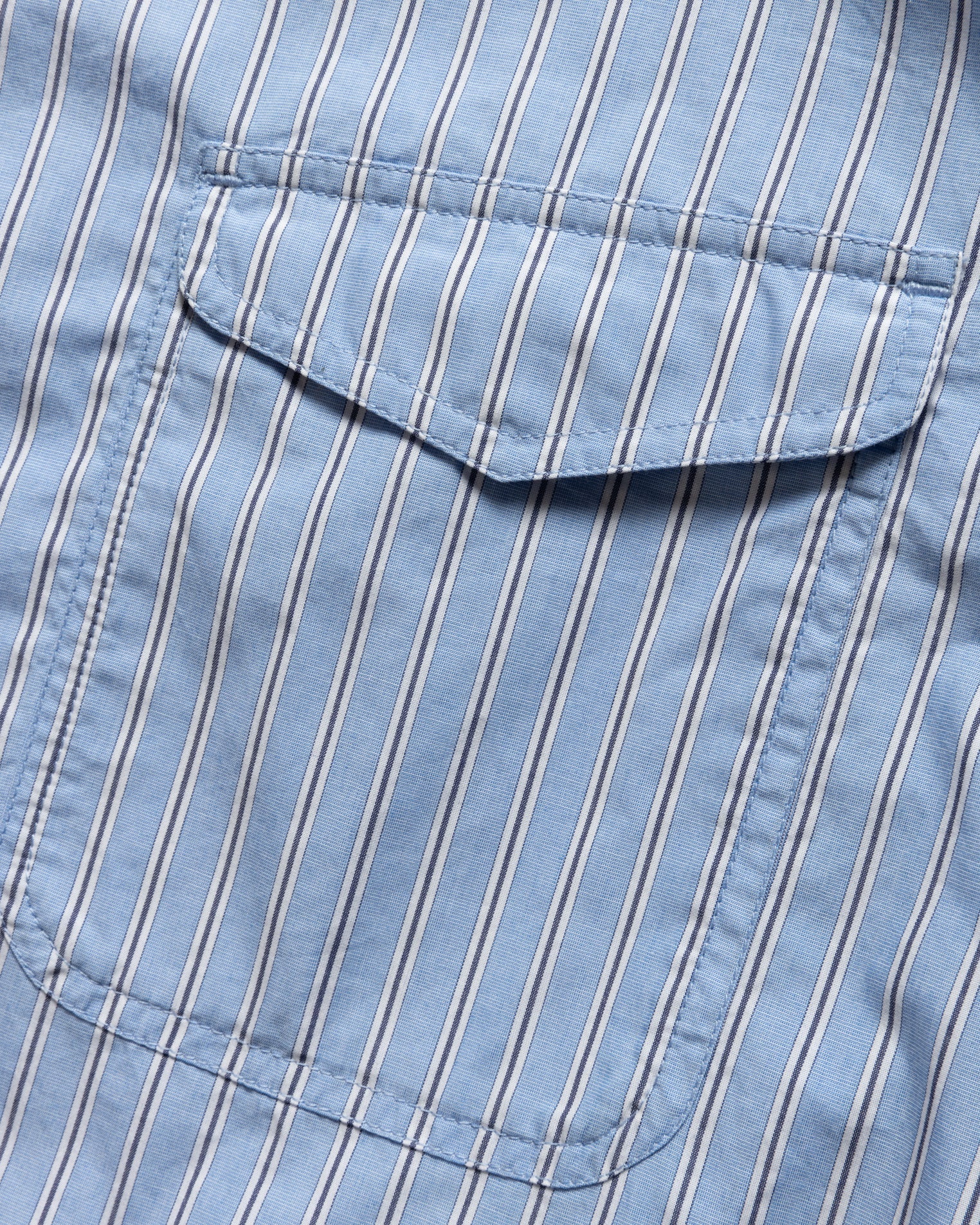 LOCUST POINT COLLAR SHIRT - ROYAL / WHITE / NAVY POPLIN STRIPE - Image 9