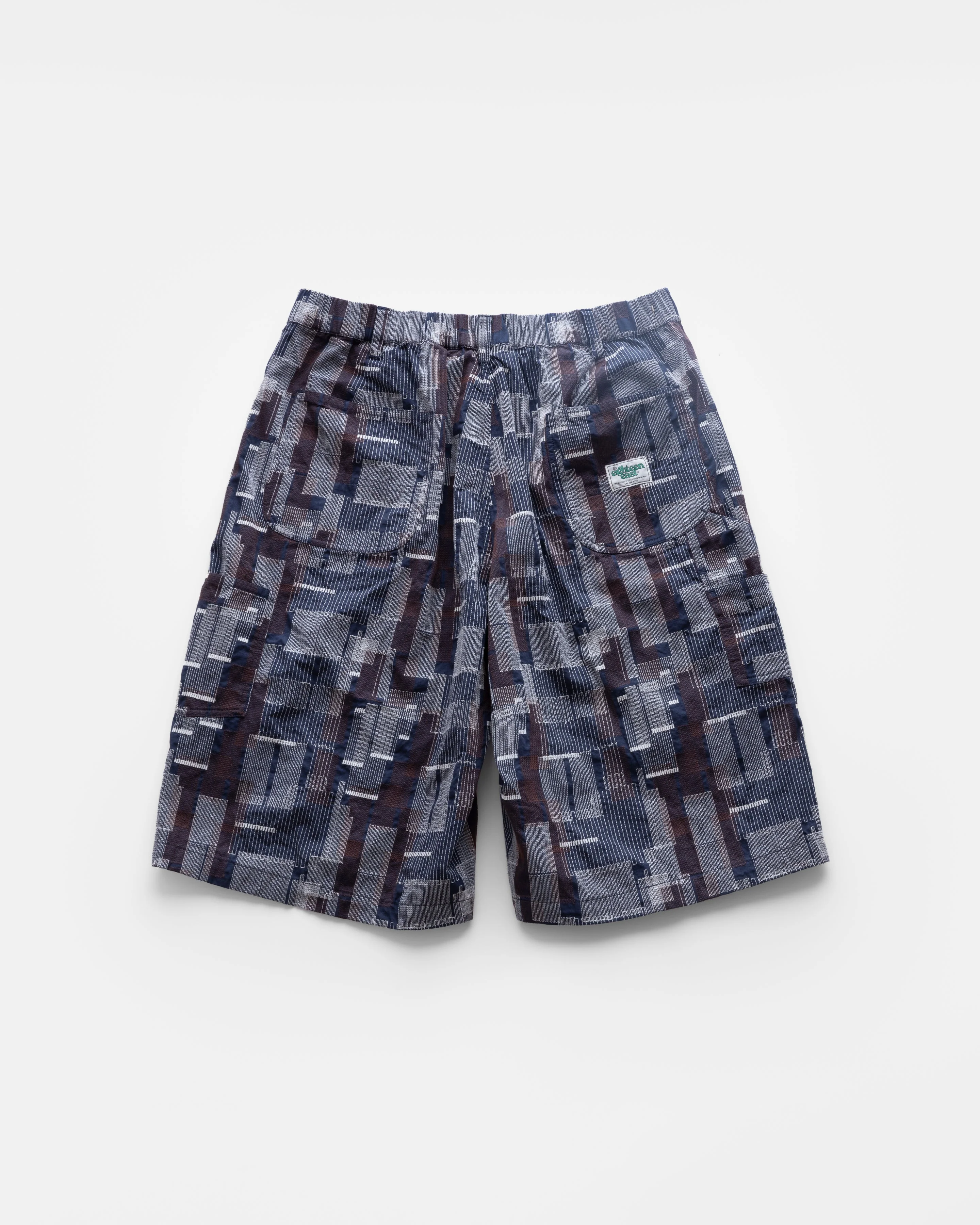 LOTUS CARPENTER SHORT - MIDNIGHT / ECRU / CHOCOLATE SCATTER EMBROIDERED COTTON MICRO RIPSTOP - Image 8