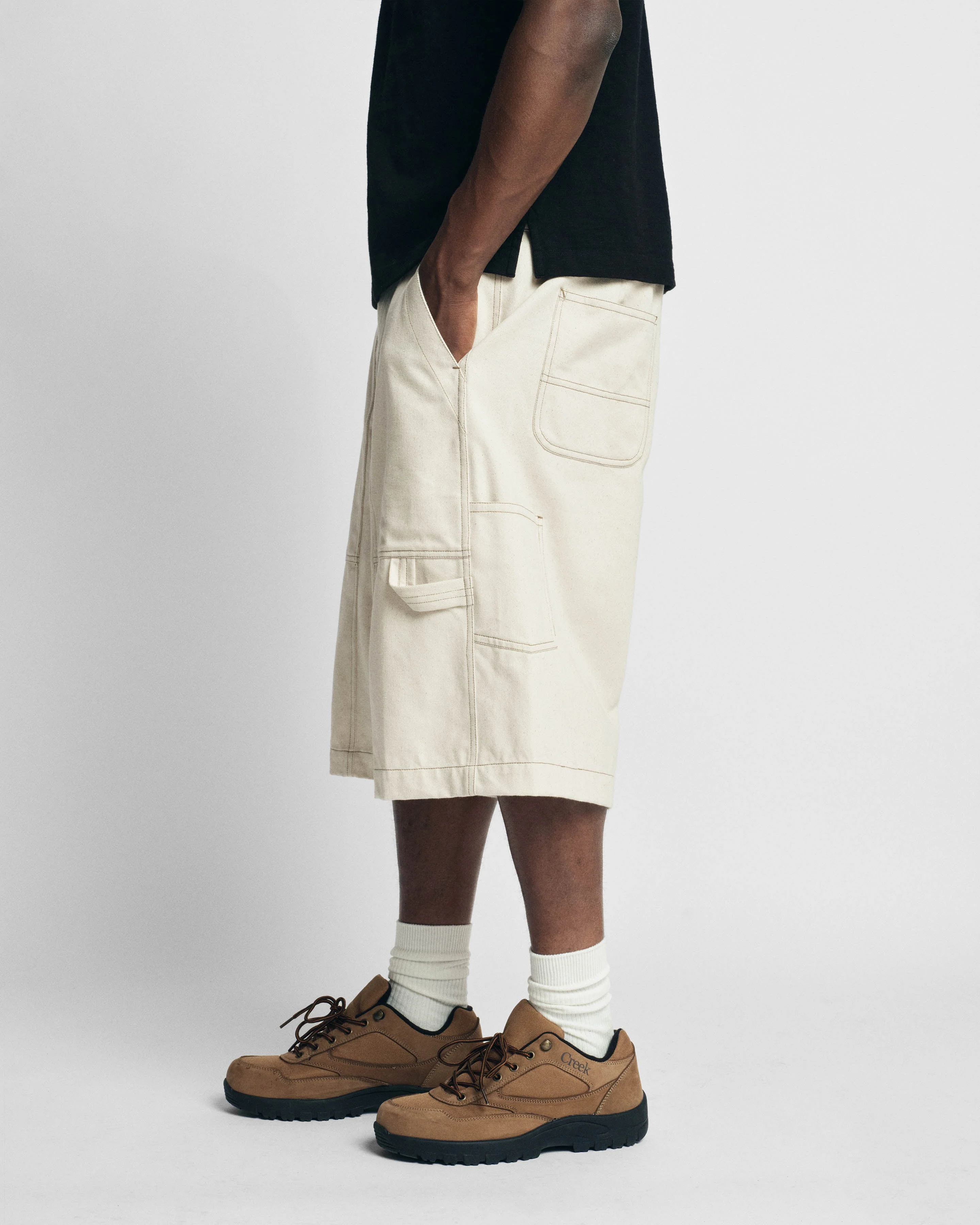 LOTUS CARPENTER SHORTS - 14 oz. UNDYED INDIAN DENIM - Image 5