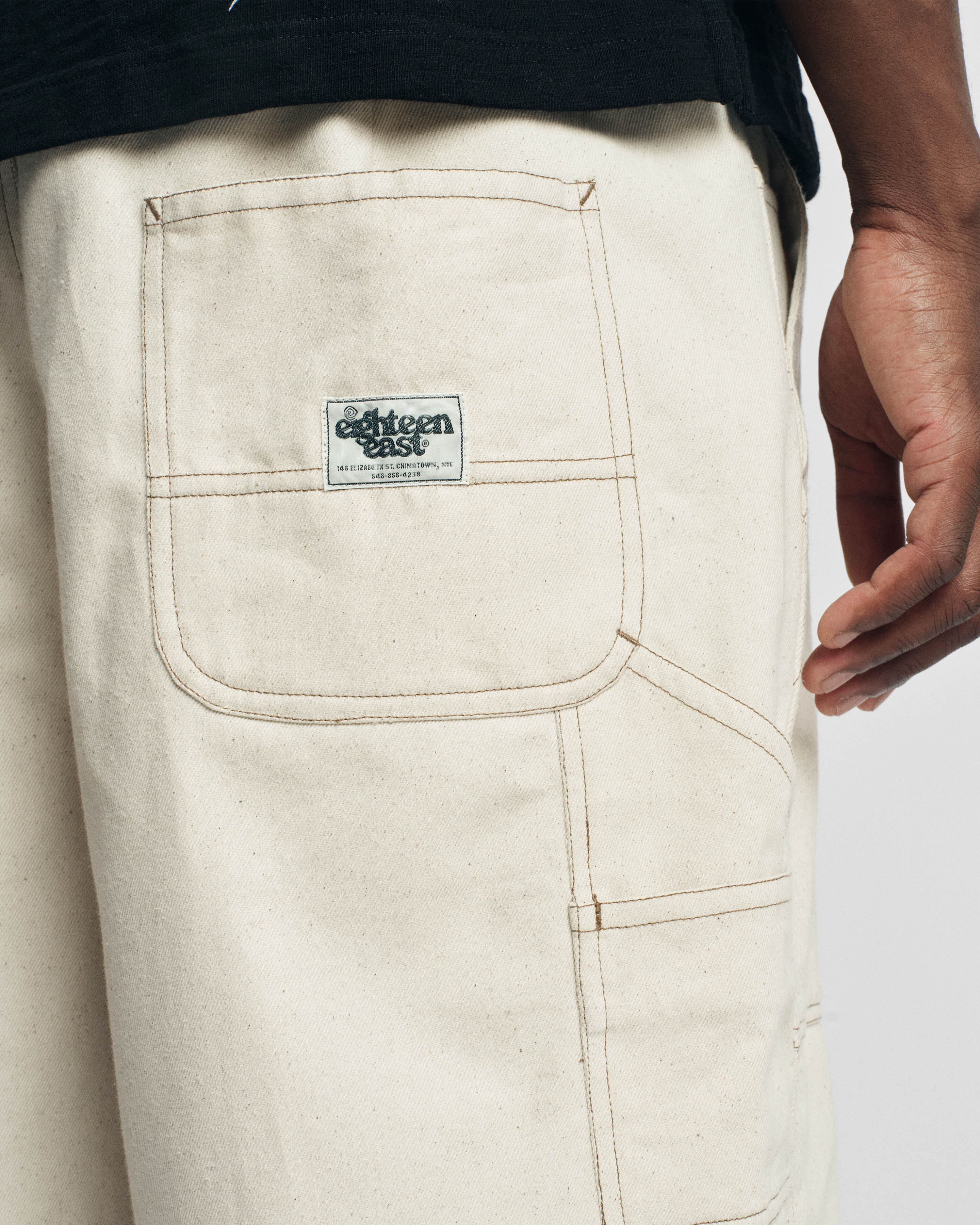 LOTUS CARPENTER SHORTS - 14 oz. UNDYED INDIAN DENIM - Image 8
