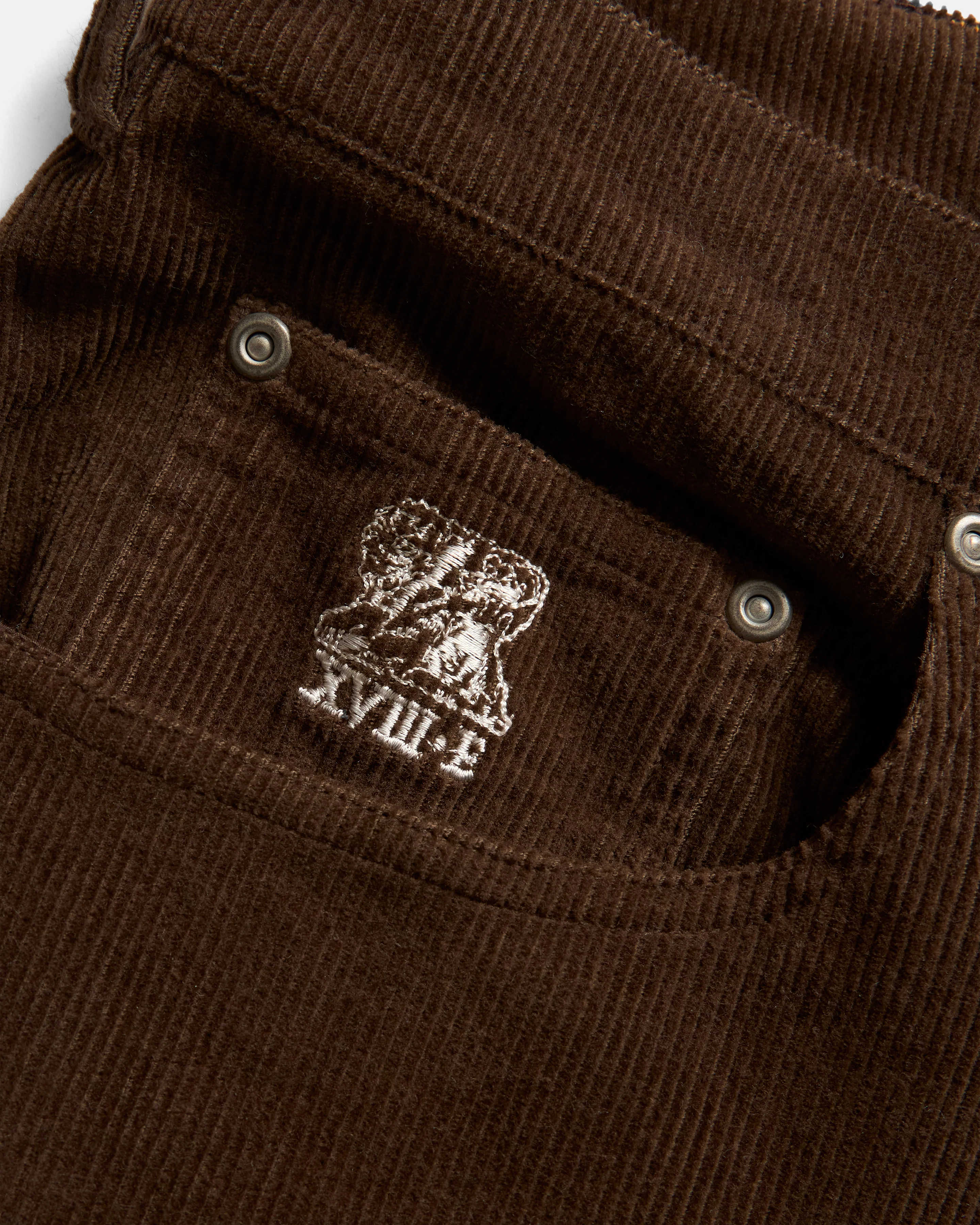 MATTEO FIVE POCKET CORDS - EARTHEN BROWN COTTON CORDUROY - Image 3