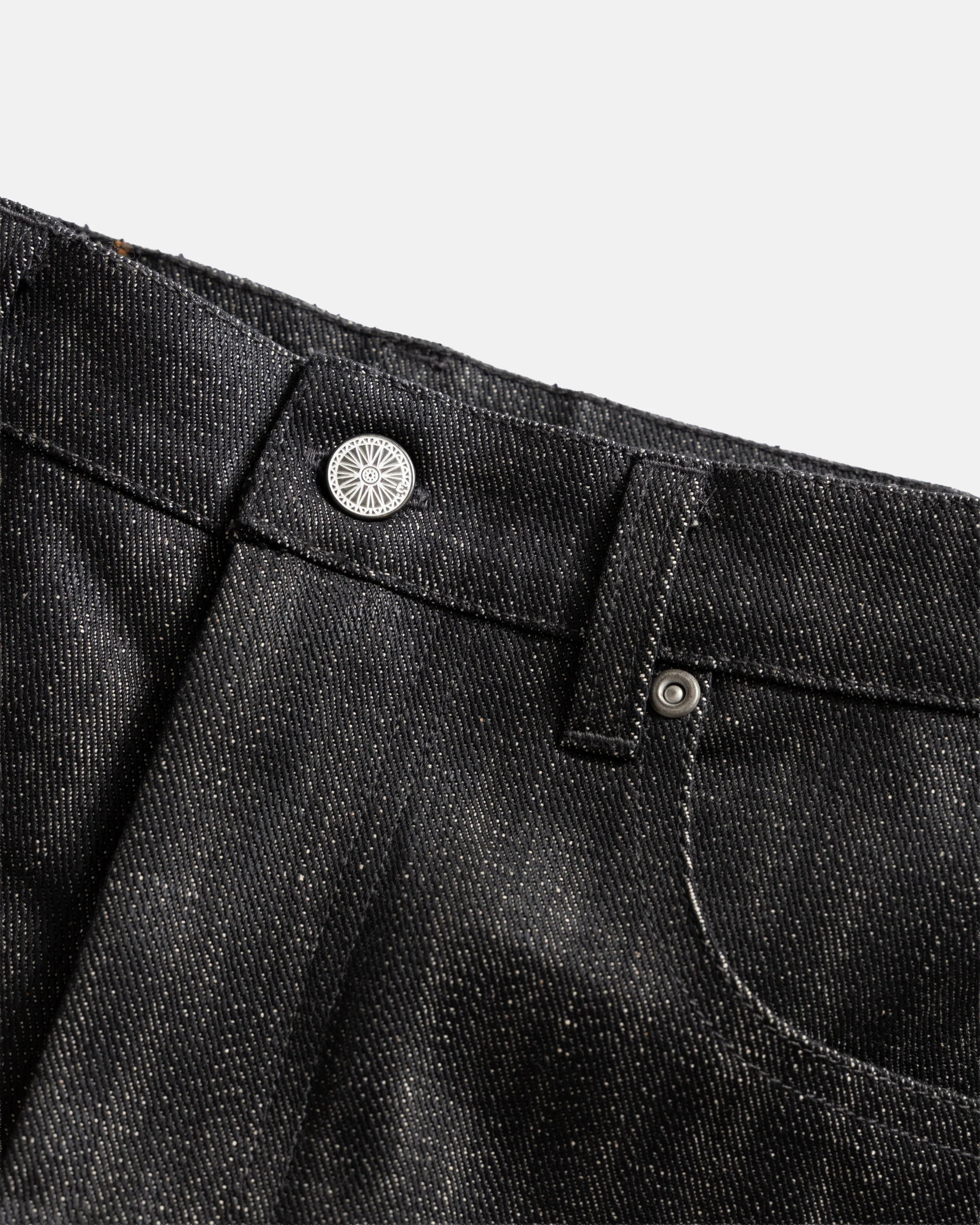 MATTEO FIVE POCKET JEANS - BLACK 13 oz. INDIAN RAW DENIM - Image 3