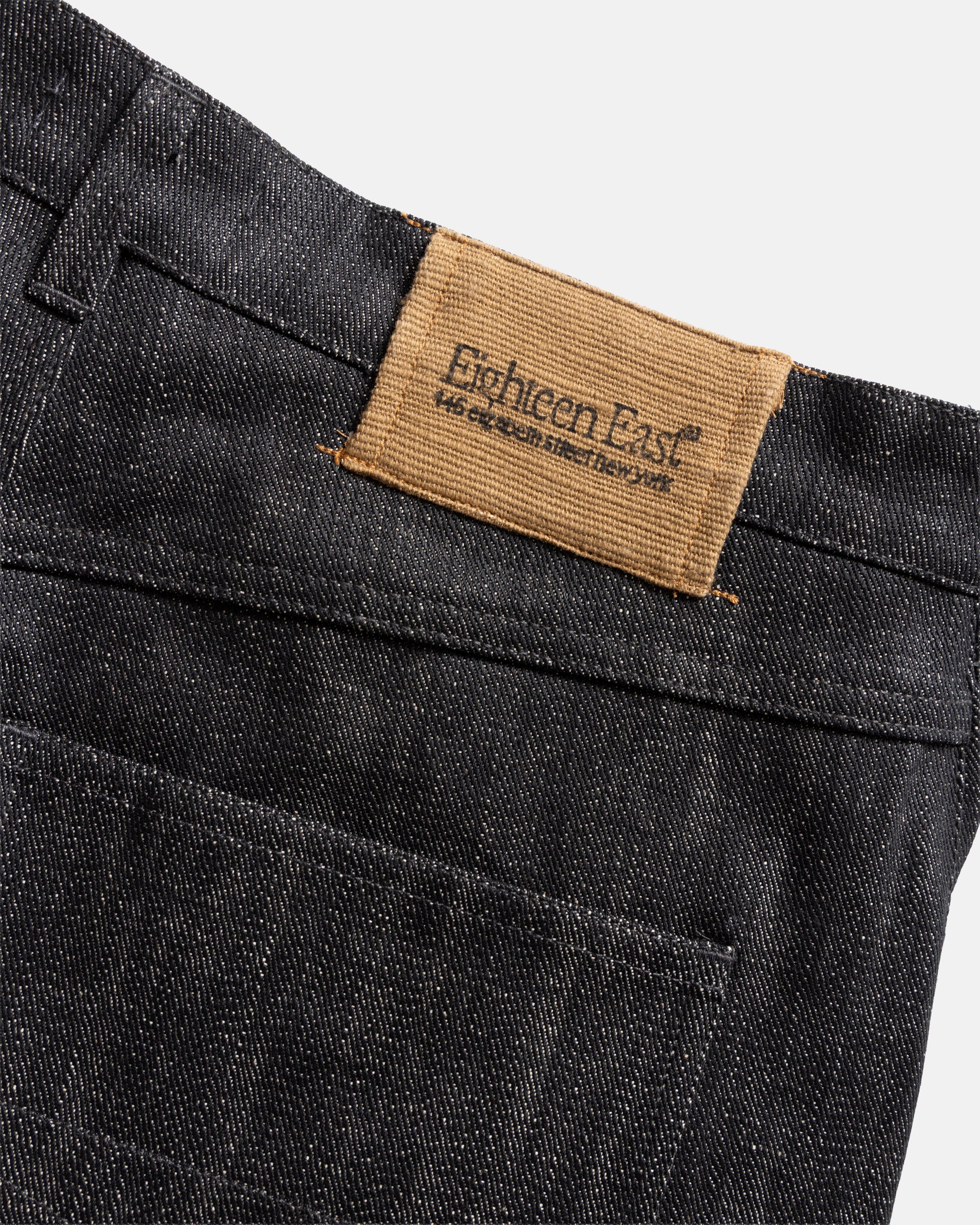 MATTEO FIVE POCKET JEANS - BLACK 13 oz. INDIAN RAW DENIM - Image 5