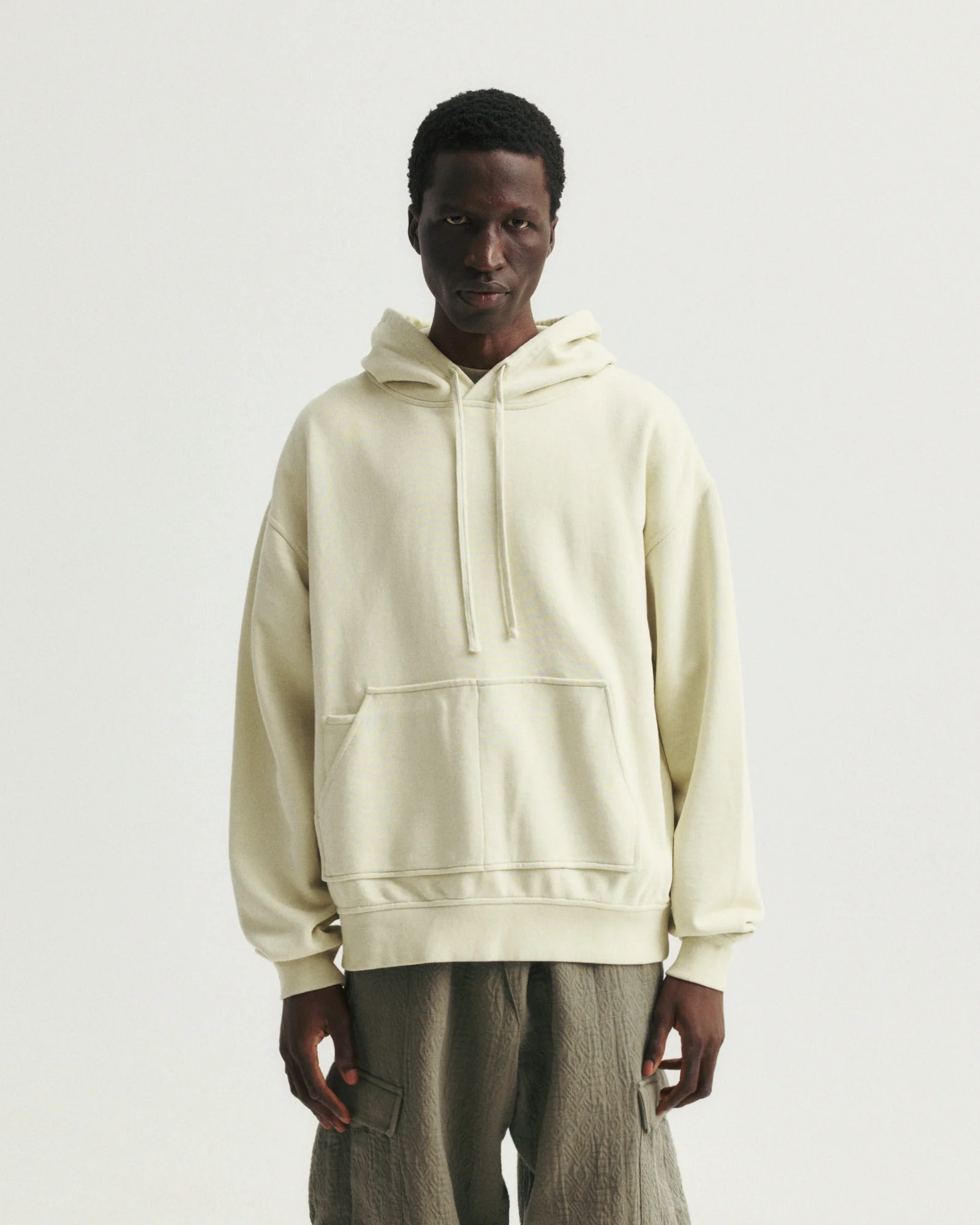 NOVIS HOODED SWEATSHIRT - BARELY LICHEN 19oz. ALL COTTON LOOPBACK TERRY FLEECE - Image 2