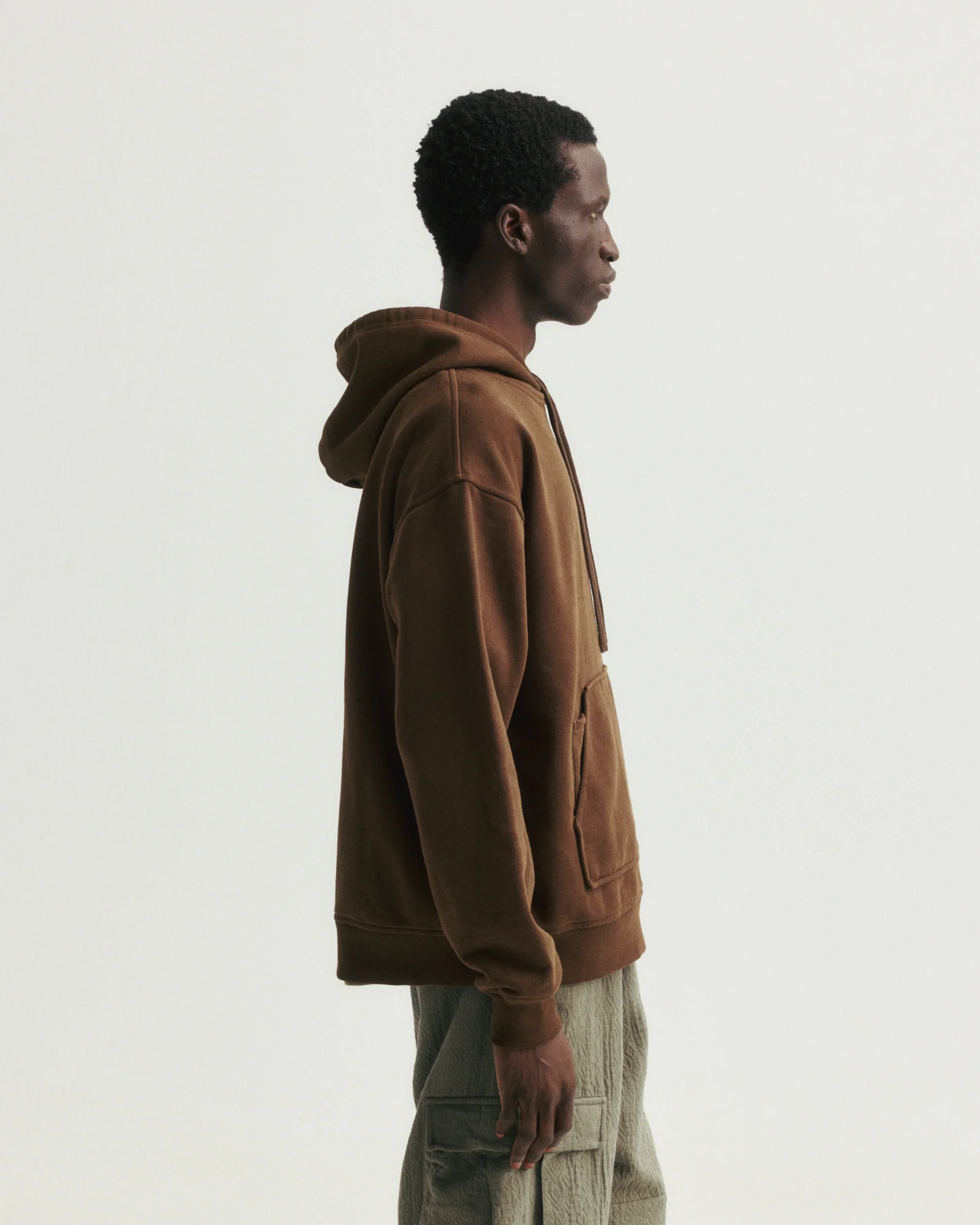 NOVIS HOODED SWEATSHIRT - FONDENTE BROWN 19oz. ALL COTTON LOOPBACK TERRY FLEECE - Image 4