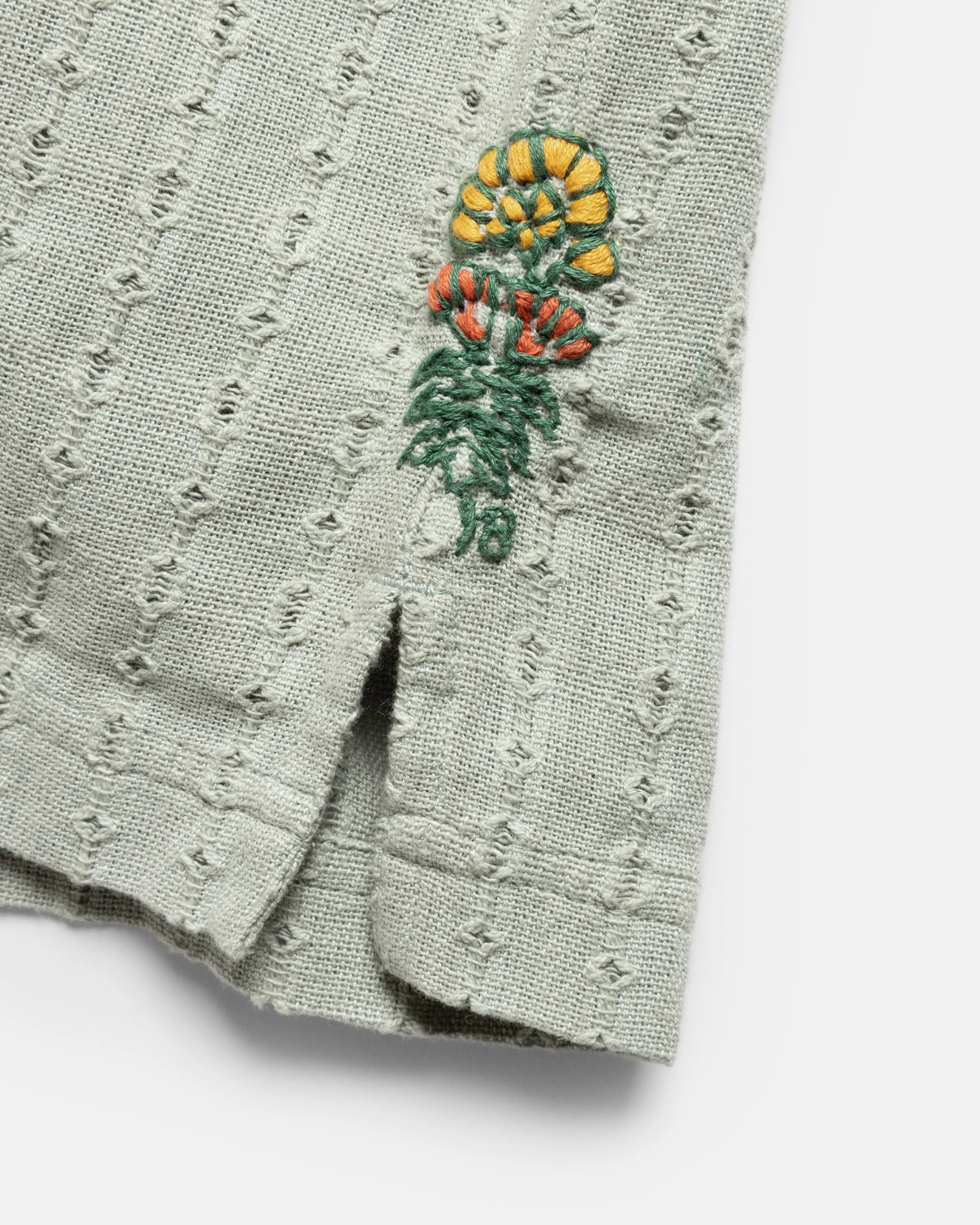 PETER SS POLO - LUNAR ROCK HANDWOVEN COTTON MESH - Image 5