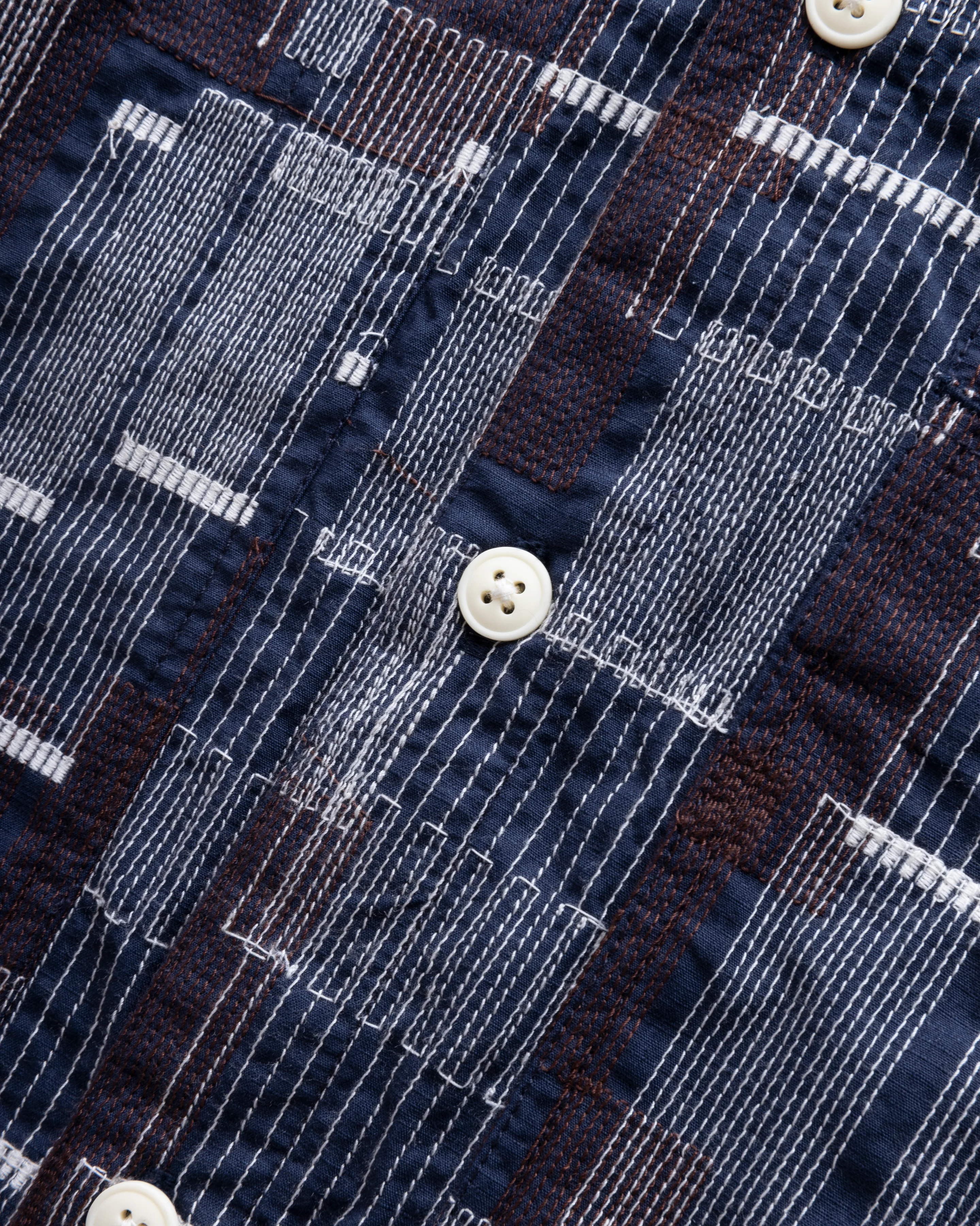 PILCHUCK WORK SHIRT - MIDNIGHT / ECRU / CHOCOLATE SCATTER EMBROIDERED COTTON MICRO RIPSTOP - Image 5