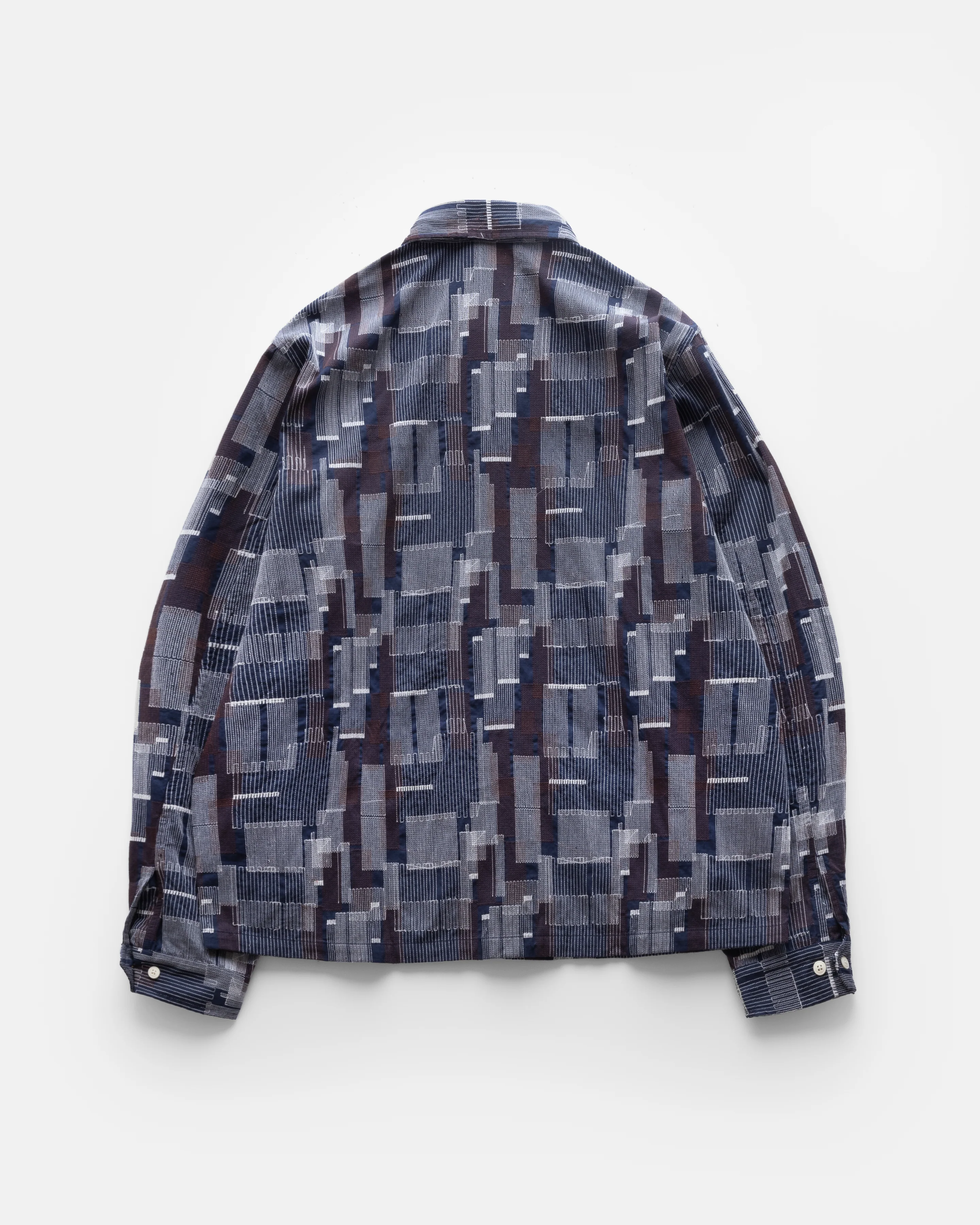 PILCHUCK WORK SHIRT - MIDNIGHT / ECRU / CHOCOLATE SCATTER EMBROIDERED COTTON MICRO RIPSTOP - Image 6