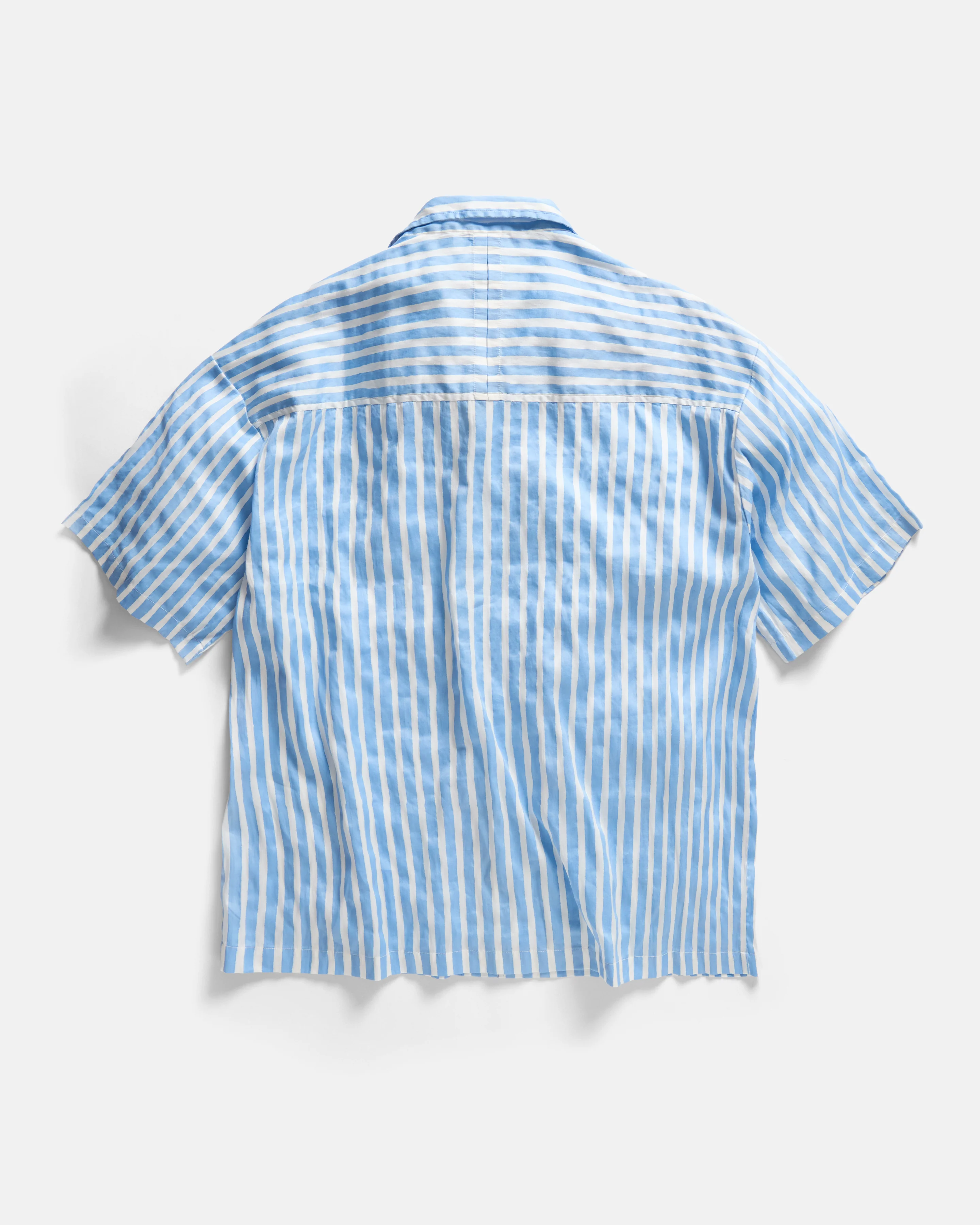 DORMIRE PYJAMA SHIRT - ECRU / WASHED INDIGO HAND-BLOCKPRINTED SUVIN COTTON - Image 5