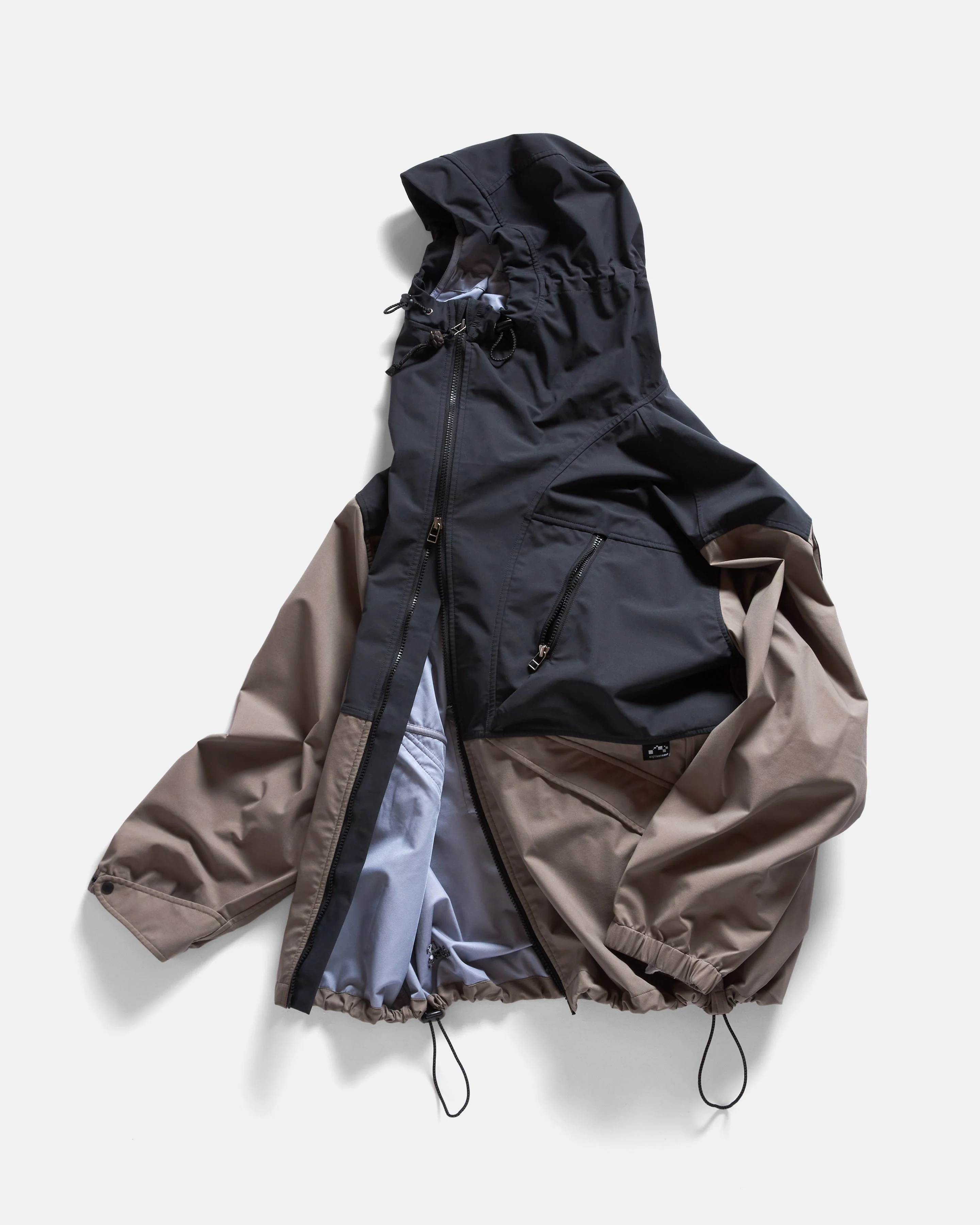 RAINSHADOW OUTDOOR PROTECTION SYSTEM HOODED SHELL - WASHED BLACK / WINTER BEIGE WATER-REPELLENT BONDED MEMBRANE - Image 5