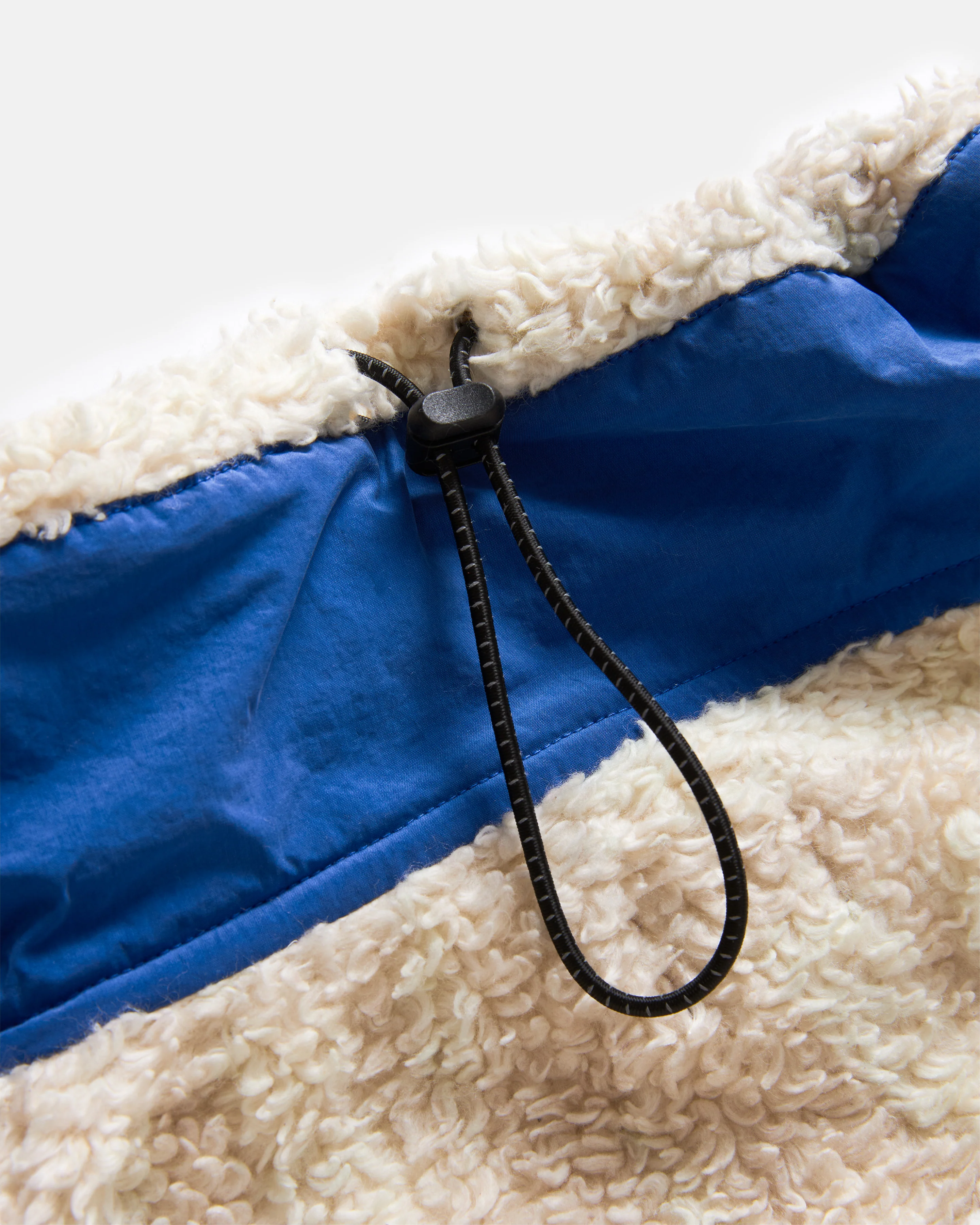RC2 “WUF” FULLZIP DEEP PILE FLEECE - NATURAL SHADOW SCREENED ORGANIC COTTON SHERPA WITH CLOUDLESS BLUE NYLON DETAILS - Image 7