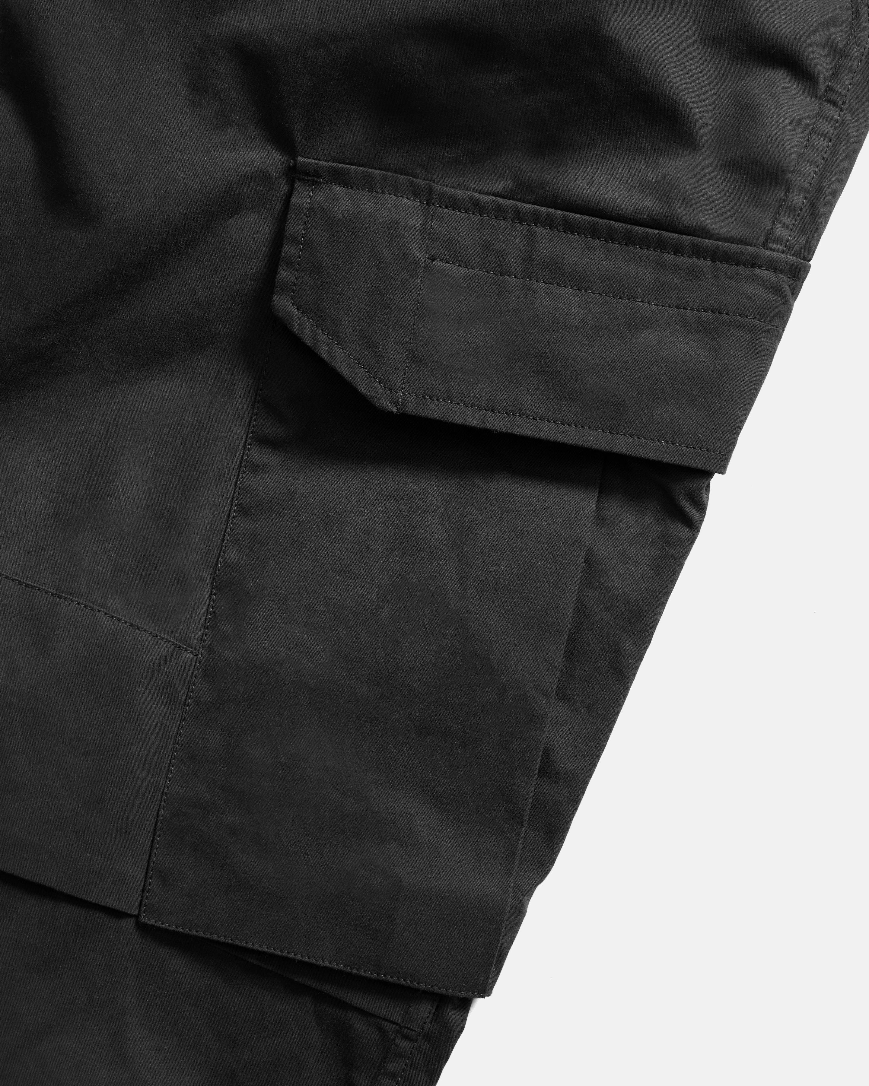 RICHMOND RAF EASY CARGO PANT - SUNBLEACHED BLACK WASHED WAX COTTON - Image 4