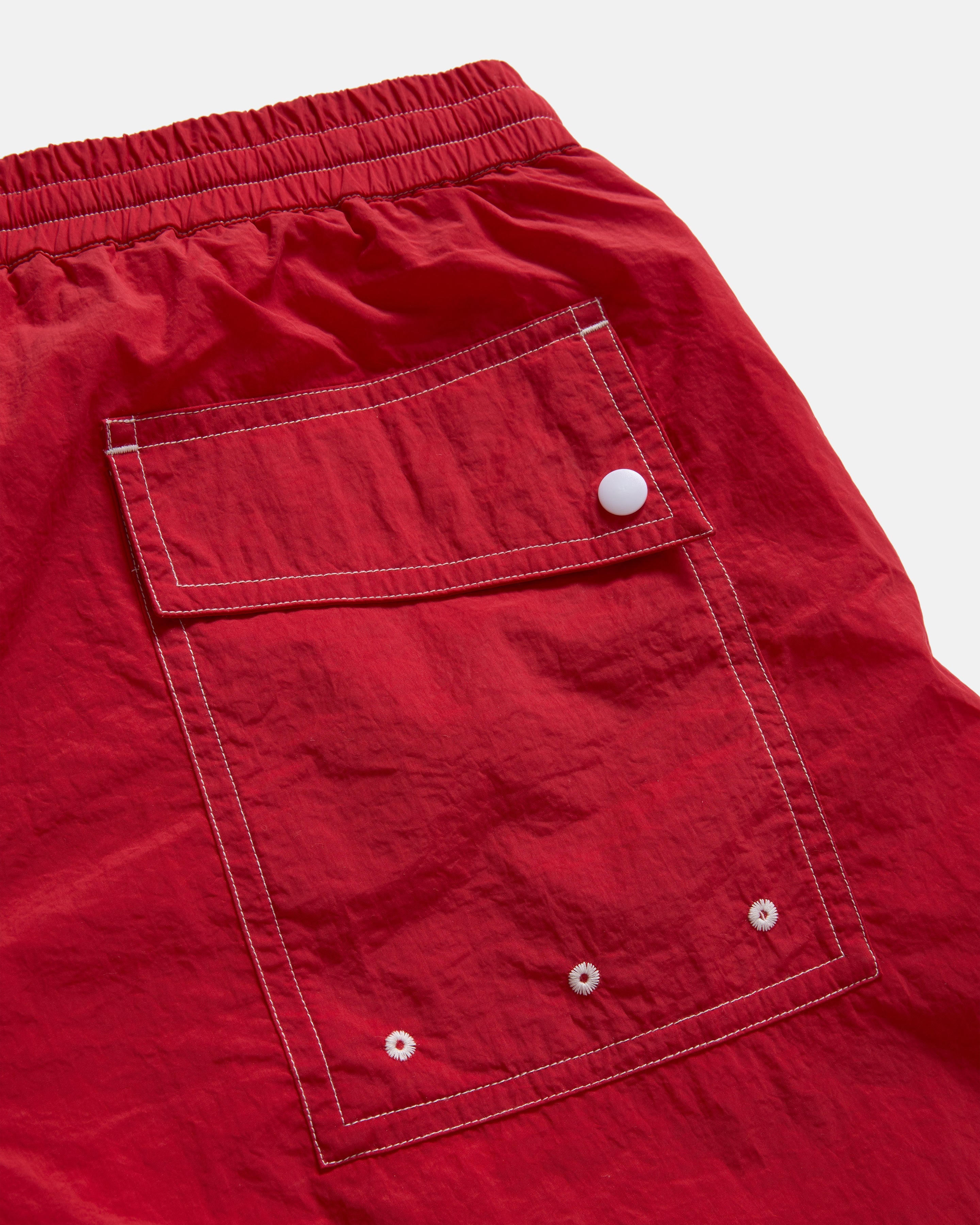RICE SWIM TRUNK - DAN & WHIT'S RED WATER-REPELLENT NYLON - Image 4