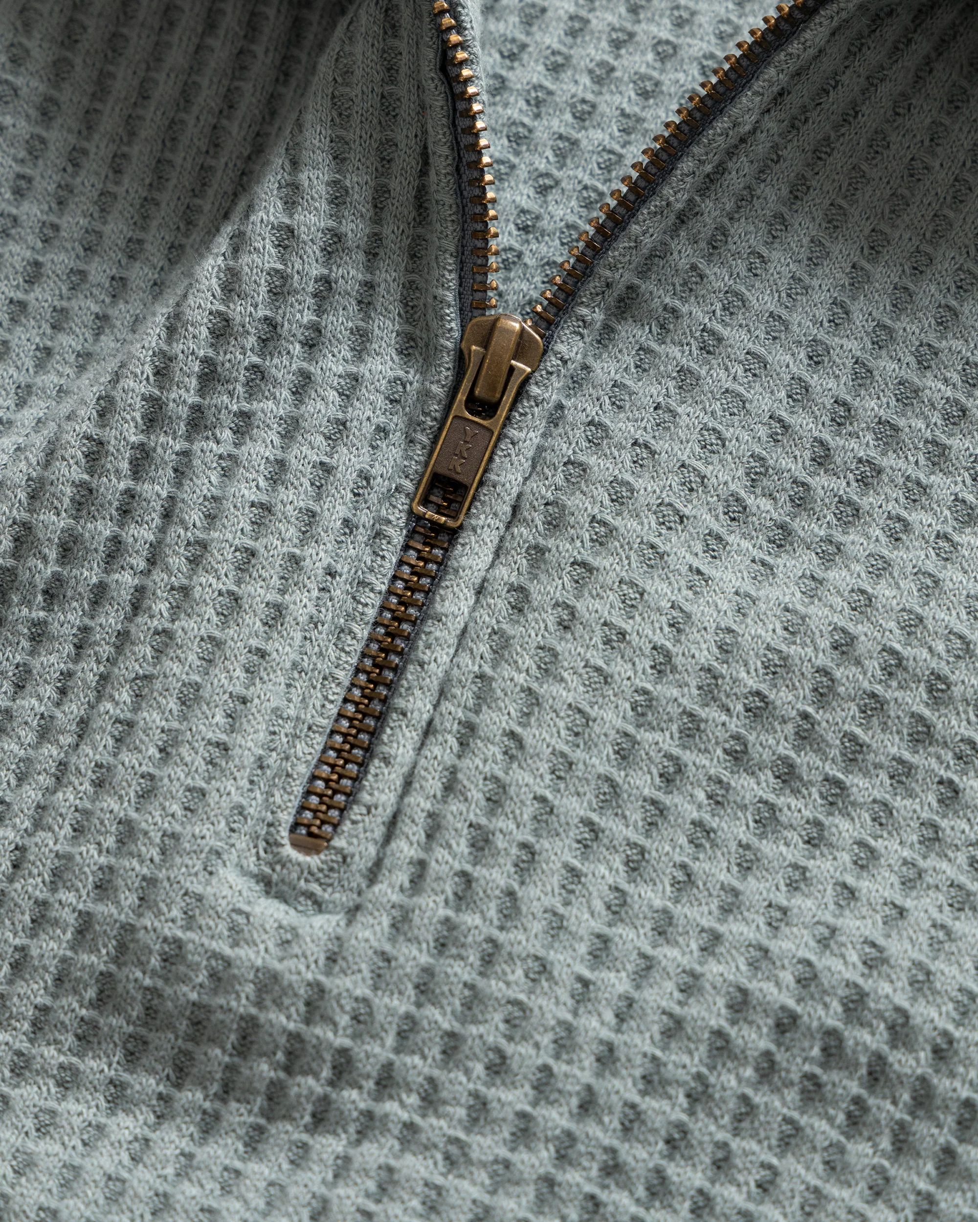 ROSCO 1/4 ZIP SWEATER - TROOPER SLATE BLENDED TECH COTTON EXPLODED THERMAL - Image 3