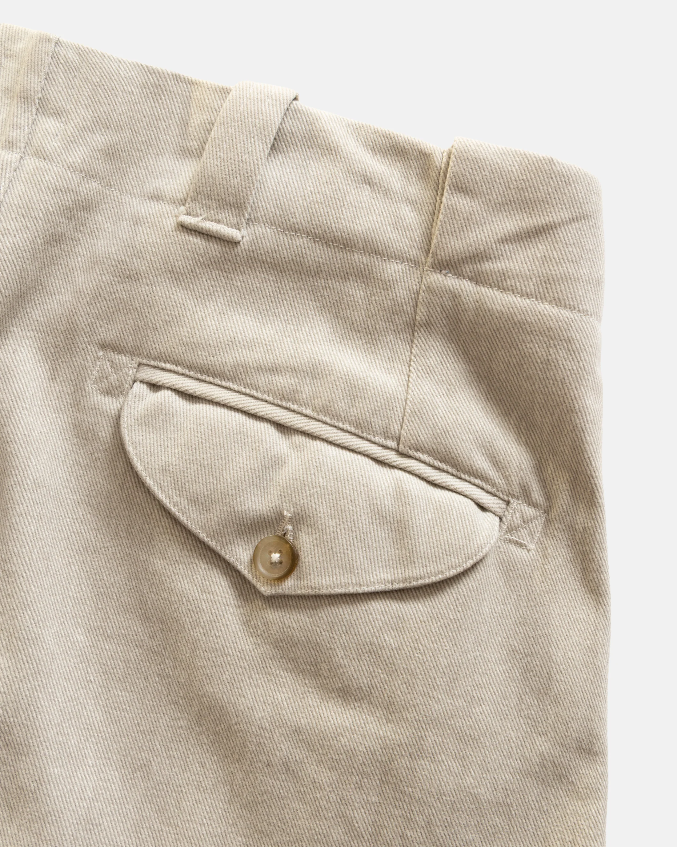 ROSSI CHINO - ECRU BRUSHED HEATHER CAVALRY TWILL - Image 5