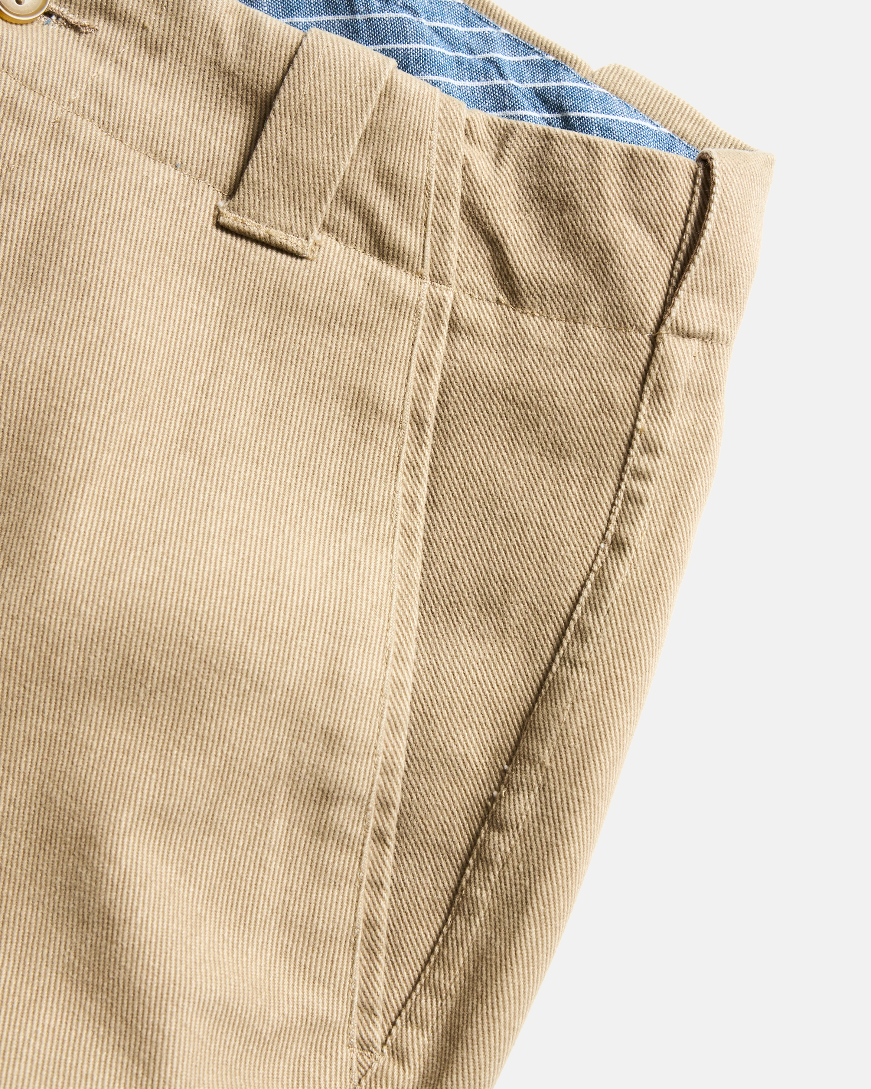 ROSSI CHINO - SERVICE KHAKI BRUSHED MELANGE CAVALRY TWILL - Image 3
