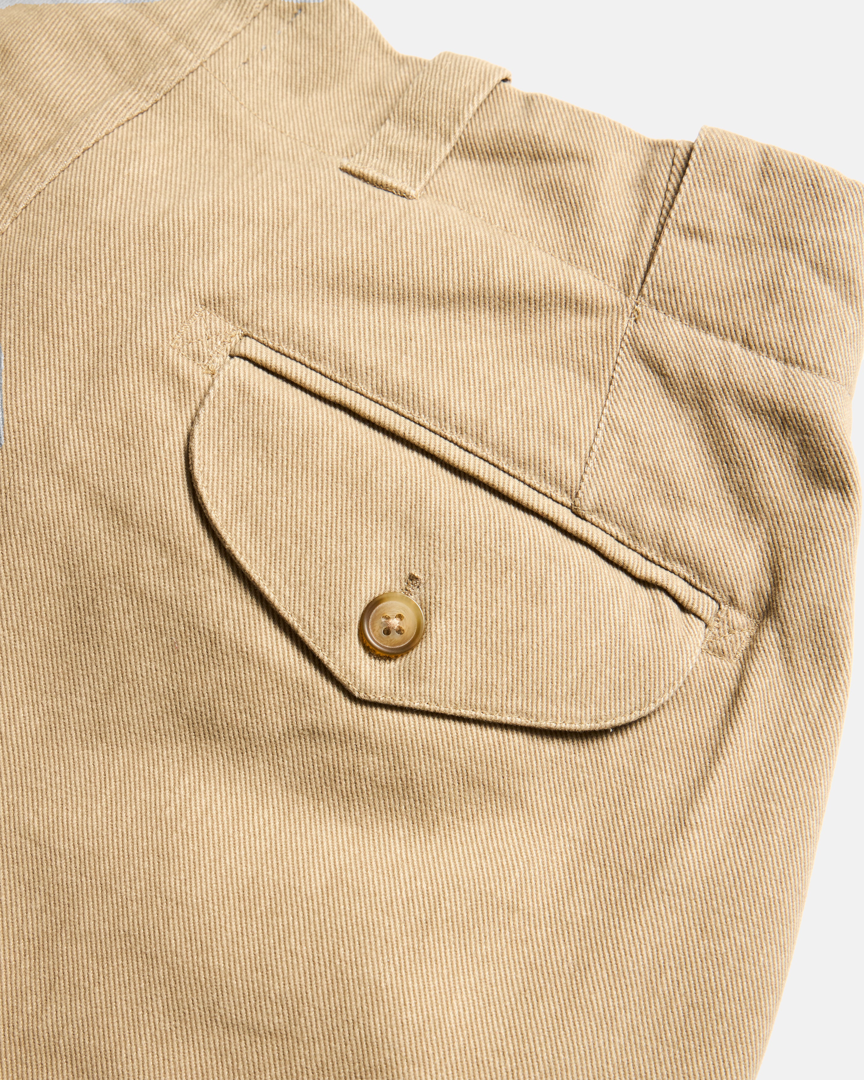 ROSSI CHINO - SERVICE KHAKI BRUSHED MELANGE CAVALRY TWILL - Image 5