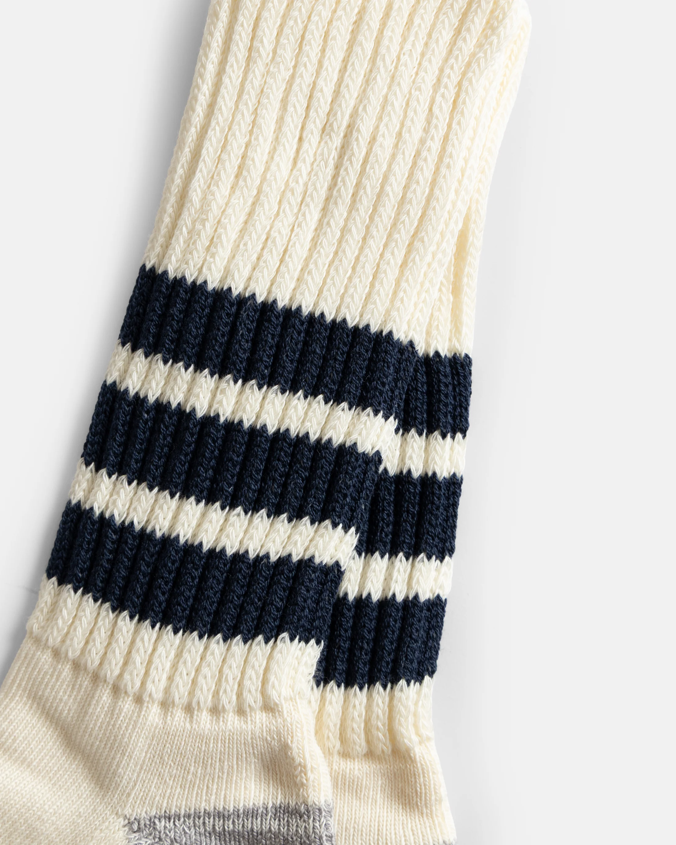 ROTOTO COARSE RIBBED OLDSCHOOL CREW SOCKS - NAVY - Image 3
