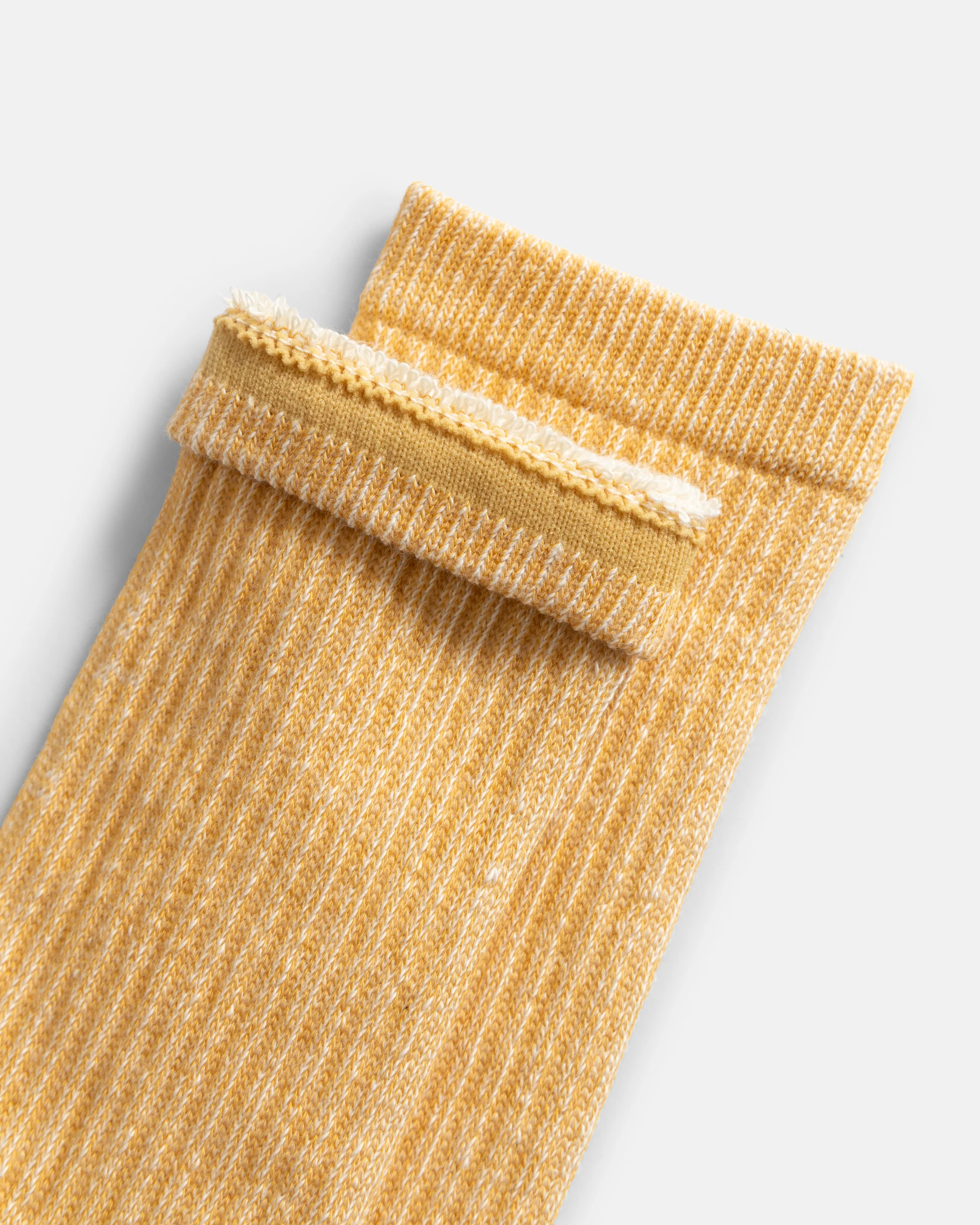 ROTOTO DOUBLE FACE MINI CREW SOCKS ”ORGANIC COTTON” - YELLOW - Image 3