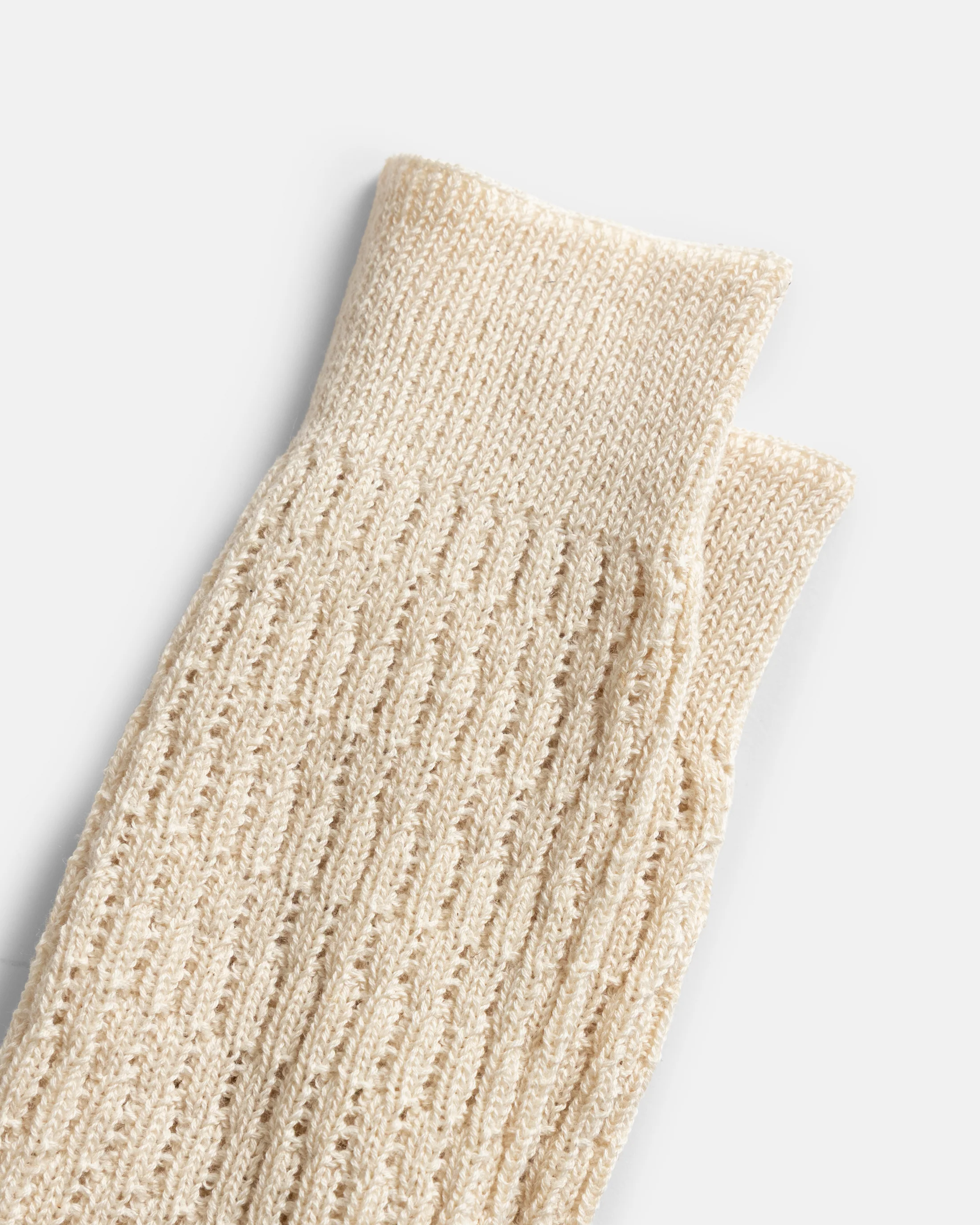 ROTOTO FOLK CROCHET SOCKS - ECRU - Image 4