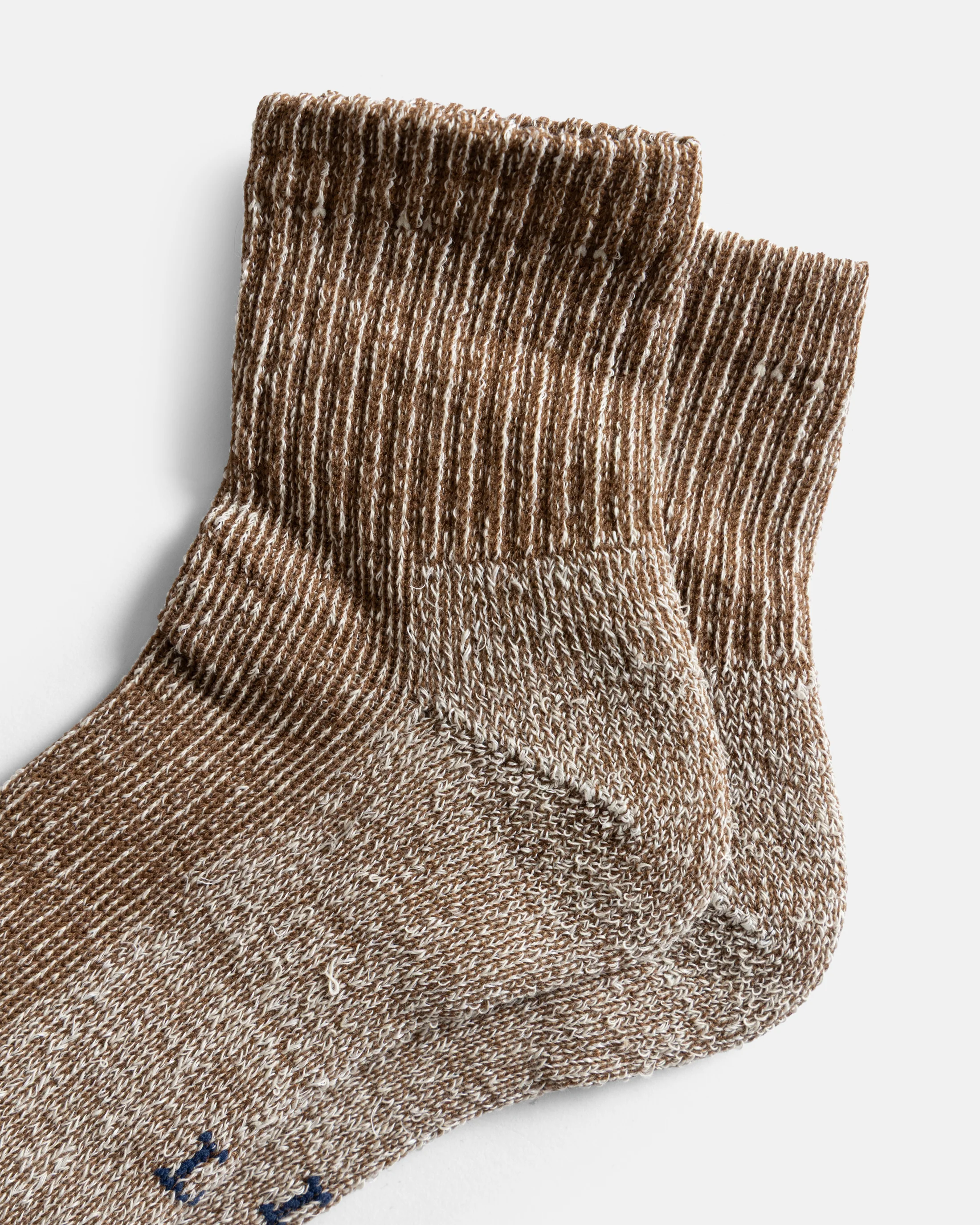 ROTOTO HEMP/ORGANIC COTTON PILE ANKLE SOCKS - BROWN - Image 2