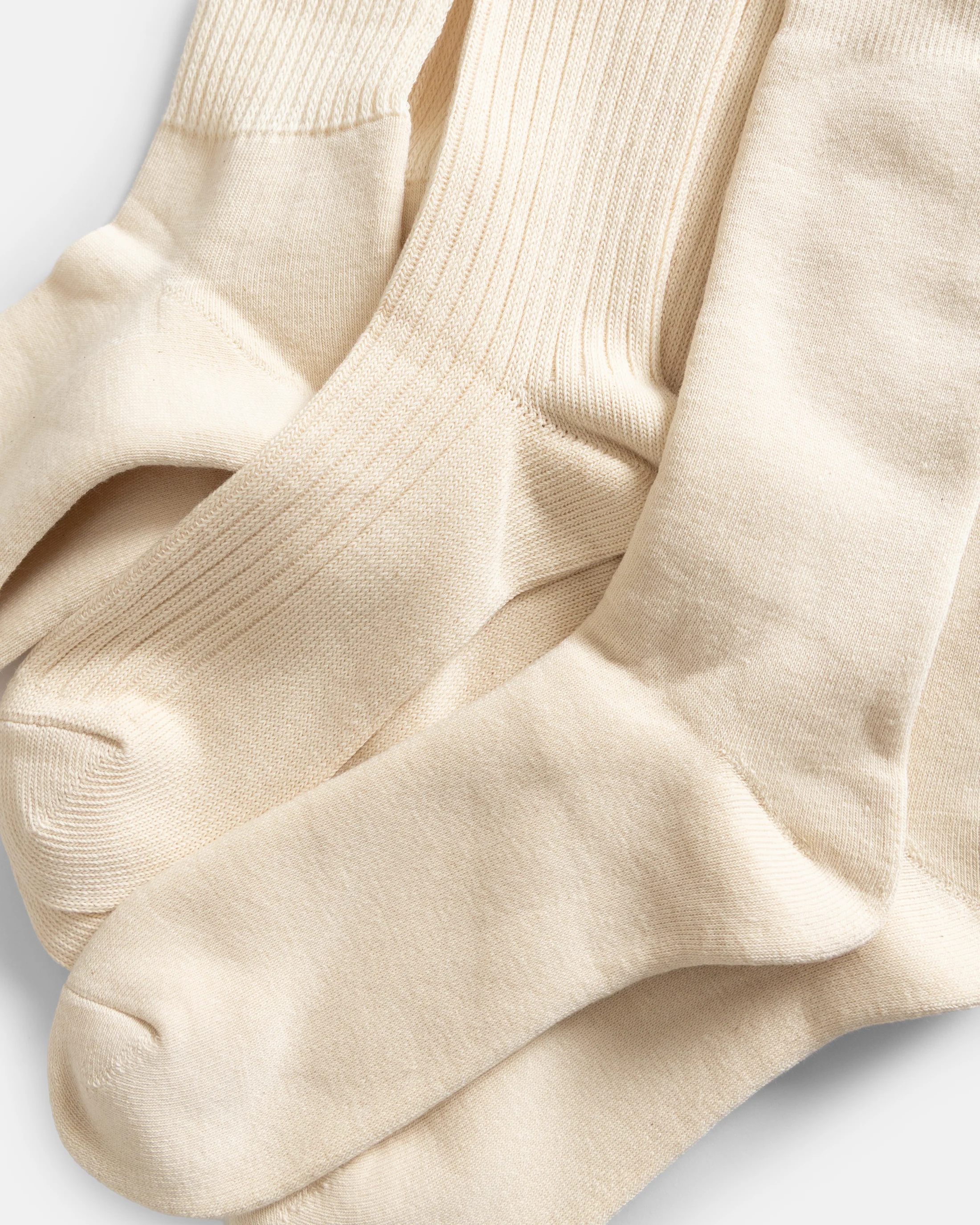 ROTOTO ORGANIC DAILY 3 PACK CREW SOCKS - ECRU - Image 3