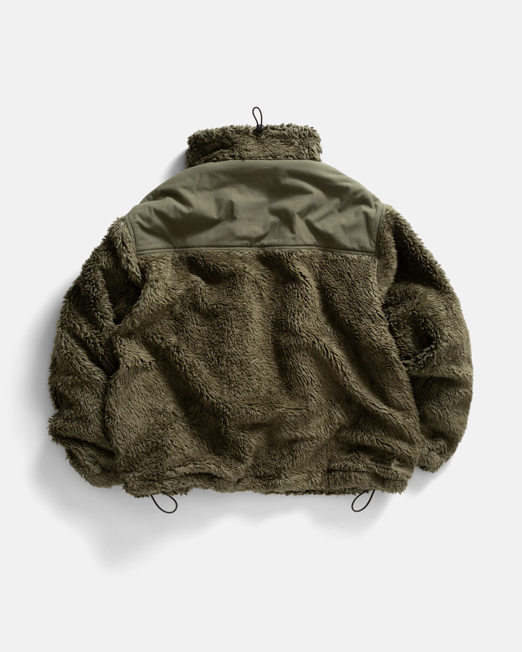 ROWAN  DEEP PILE FIELD FLEECE - O.D. GREEN ORGANIC COTTON SHERPA WITH TONAL COTTON MICRO RIPSTOP DETAILS - Image 6