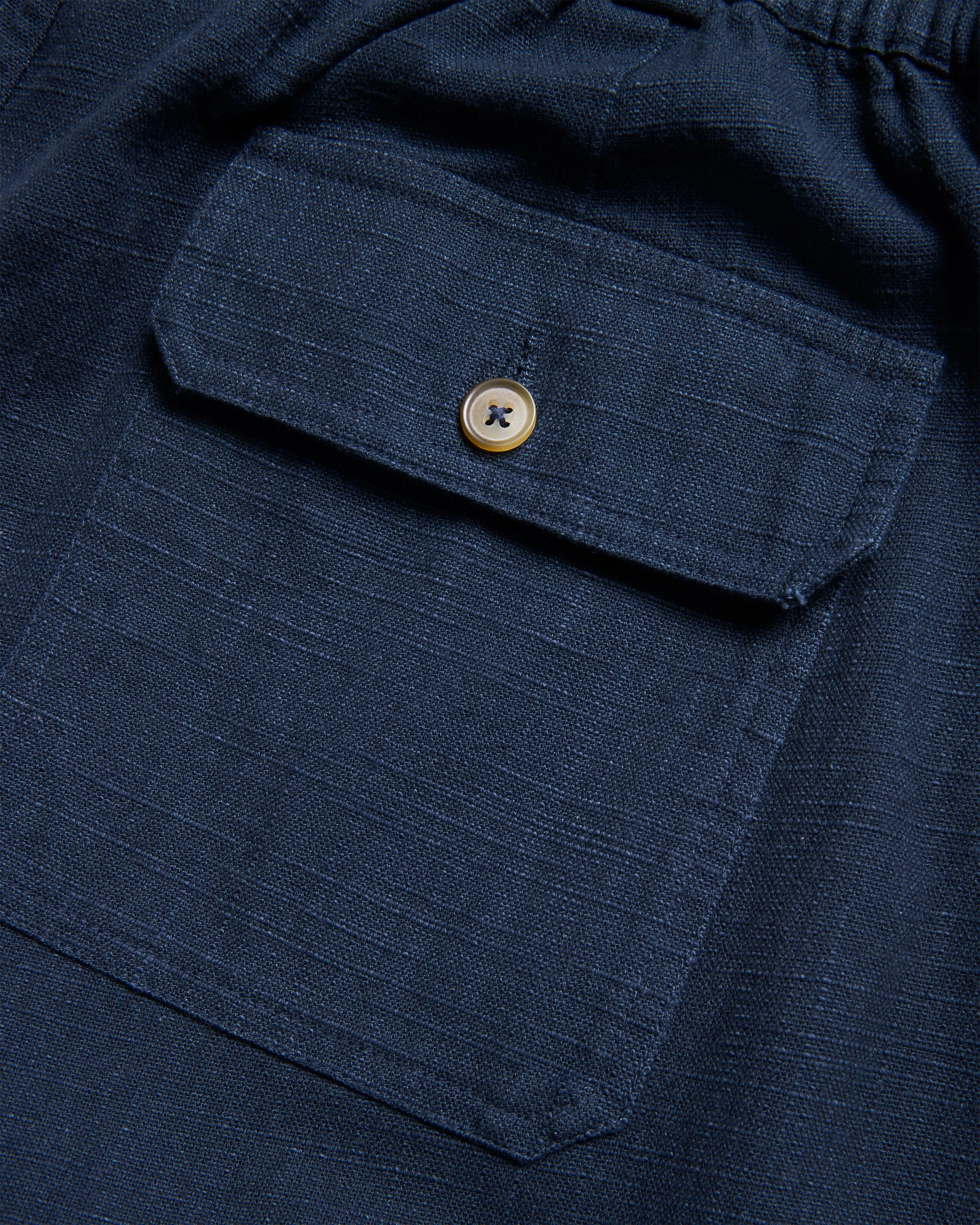 ROY BAKER PANT - WASHED NAVY COTTON THICK & THIN BASKETWEAVE - Image 5
