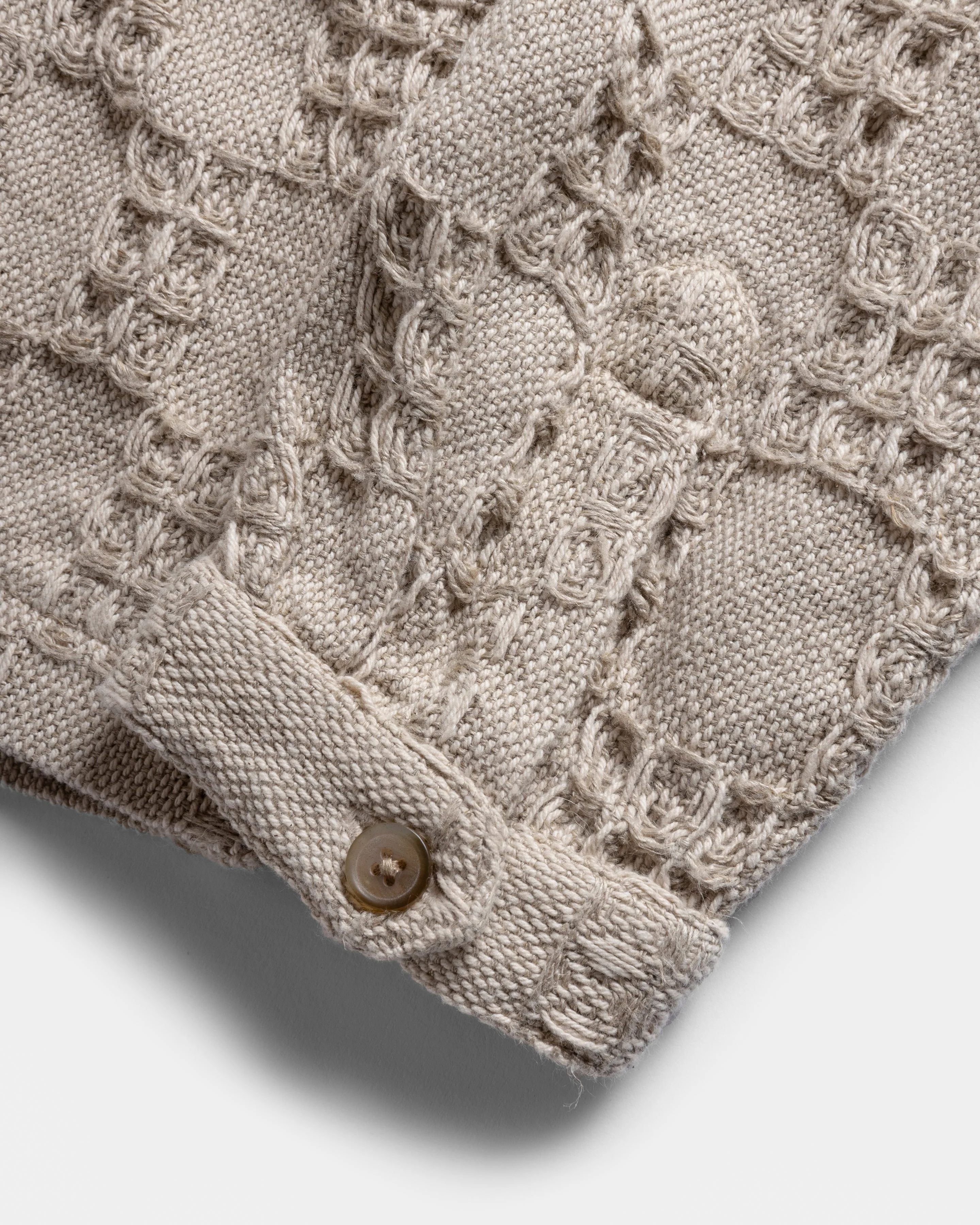 SAM SHIRT JACKET - NATURAL HANDLOOM JACQUARD COTTON - Image 4