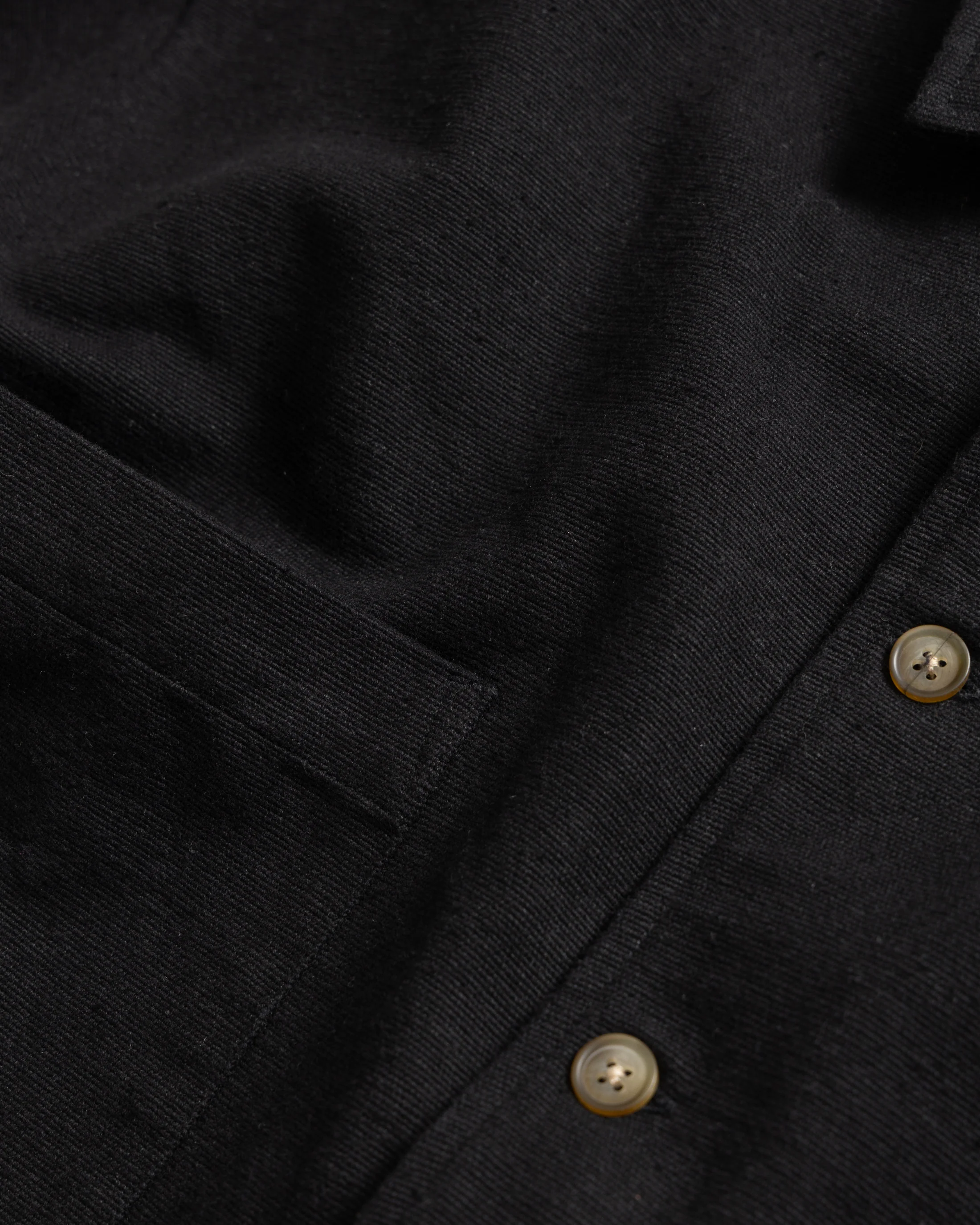 SAM SHIRT JACKET - BLACK HANDSPUN COTTON CANVAS - Image 3
