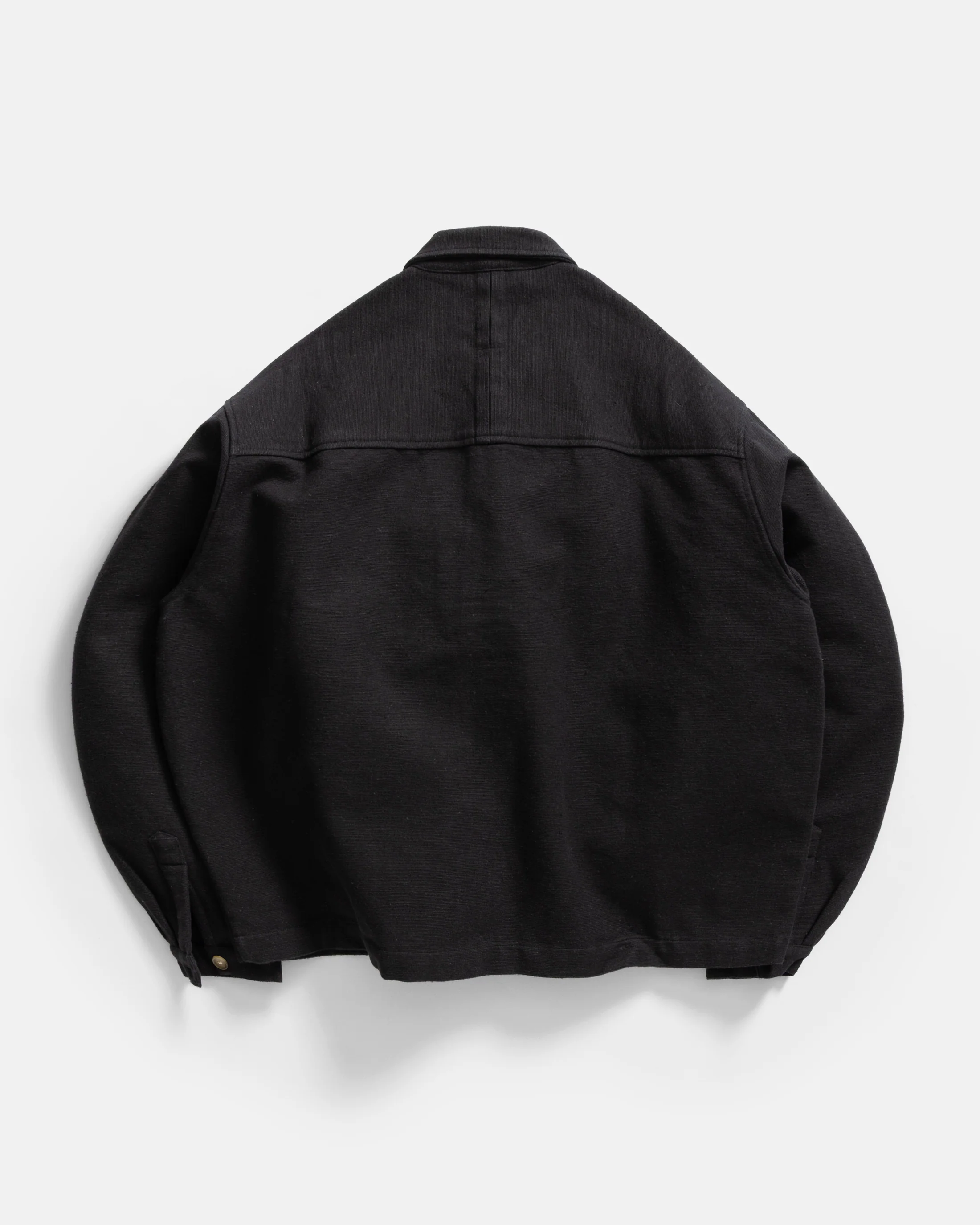 SAM SHIRT JACKET - BLACK HANDSPUN COTTON CANVAS - Image 5