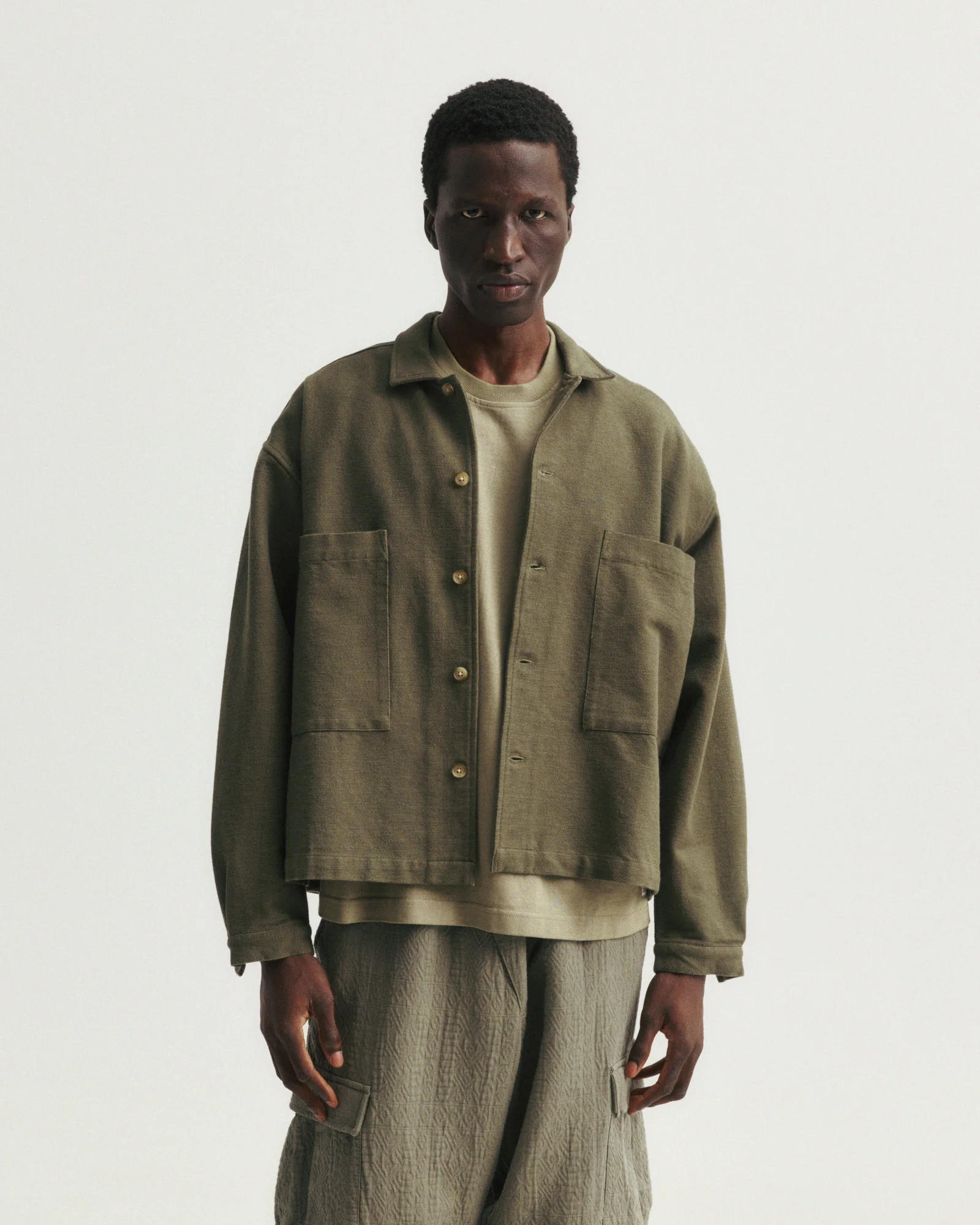 SAM SHIRT JACKET - BLACK HANDSPUN COTTON CANVAS - Image 7