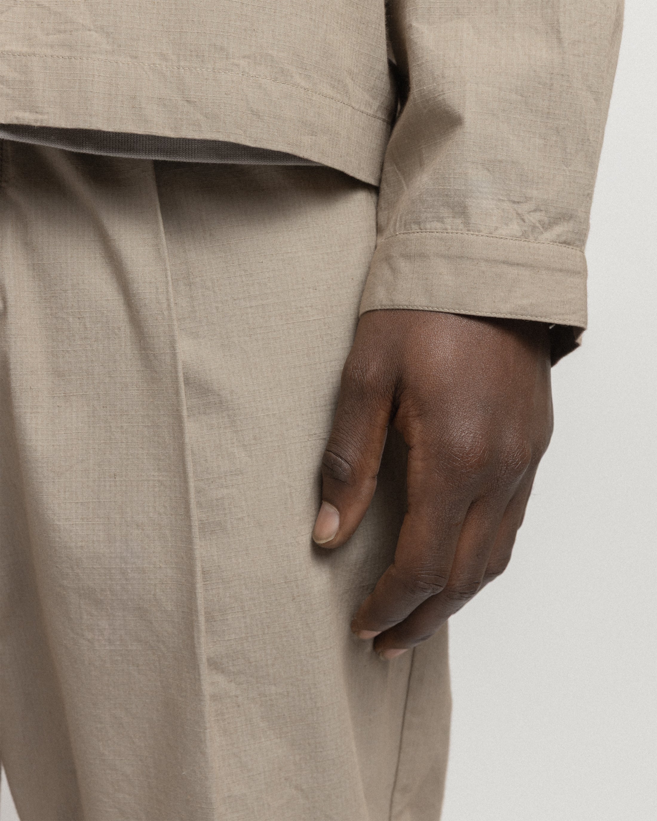SAM SHIRT JACKET - VINTAGE KHAKI COTTON MICRO RIPSTOP - Image 5
