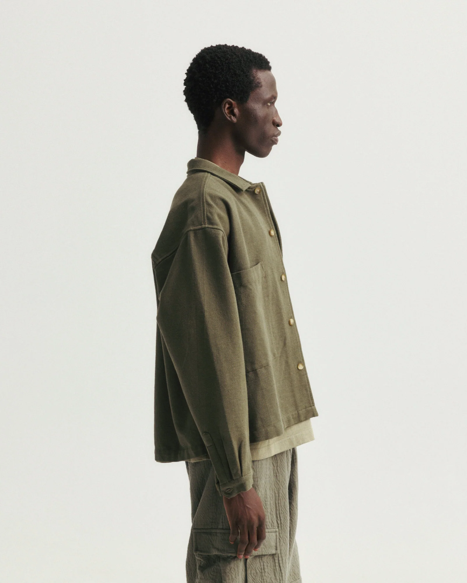 SAM SHIRT JACKET - FONDENTE BROWN HANDSPUN COTTON CANVAS - Image 7