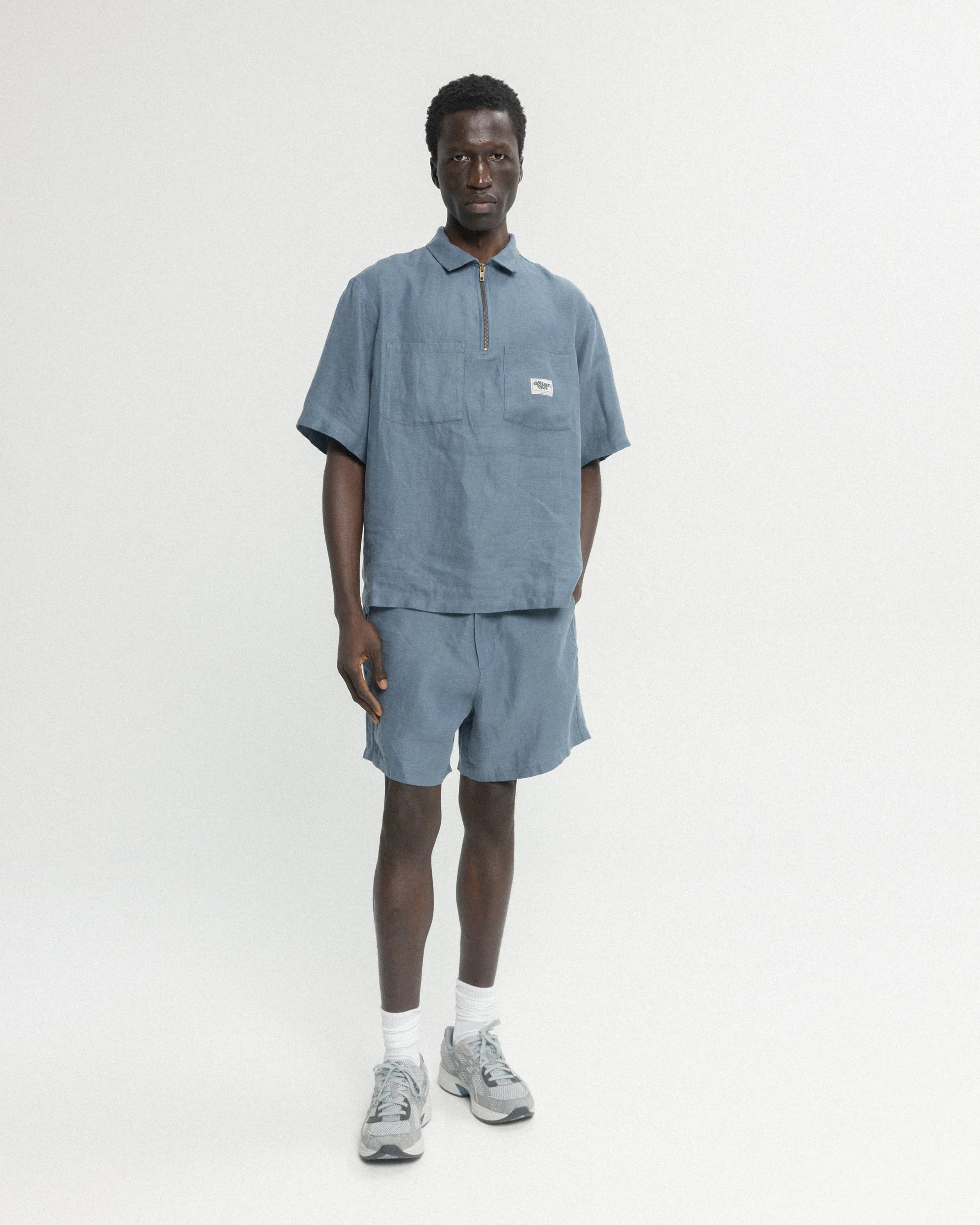 SHELTER CAMP SHORTS - CHAMBRAY BLUE LINEN TWILL - Image 4