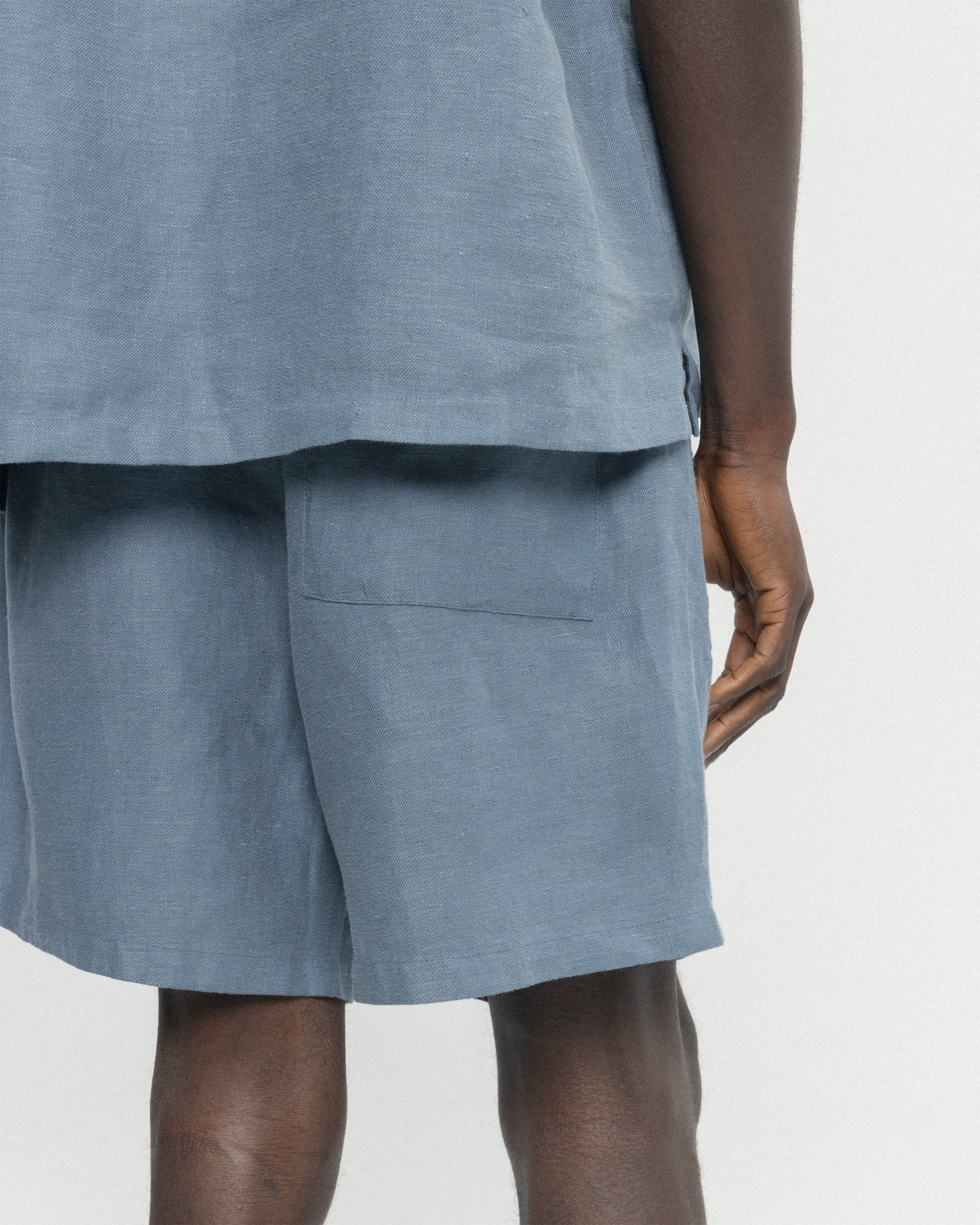 SHELTER CAMP SHORTS - CHAMBRAY BLUE LINEN TWILL - Image 6