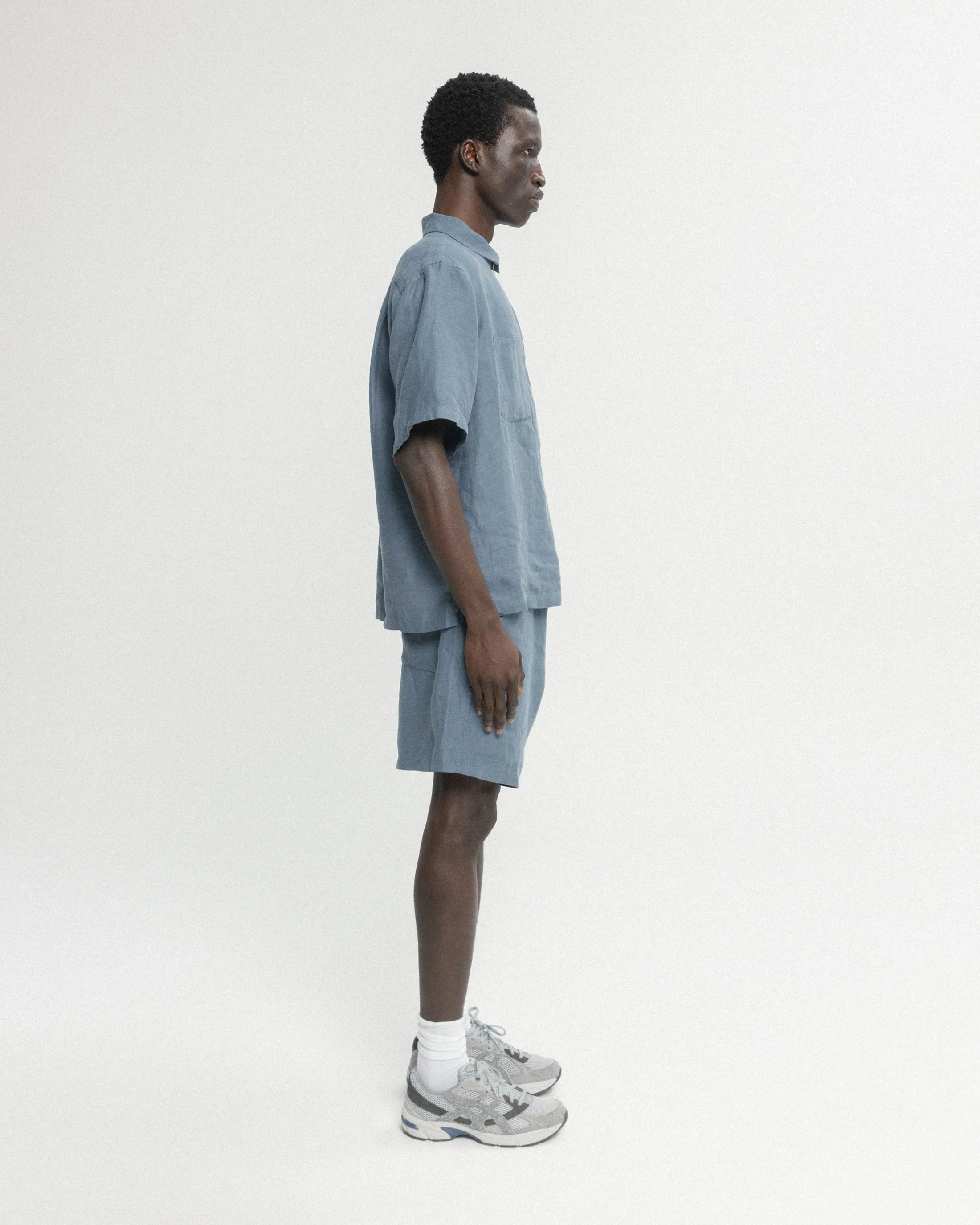 SHELTER CAMP SHORTS - CHAMBRAY BLUE LINEN TWILL - Image 7