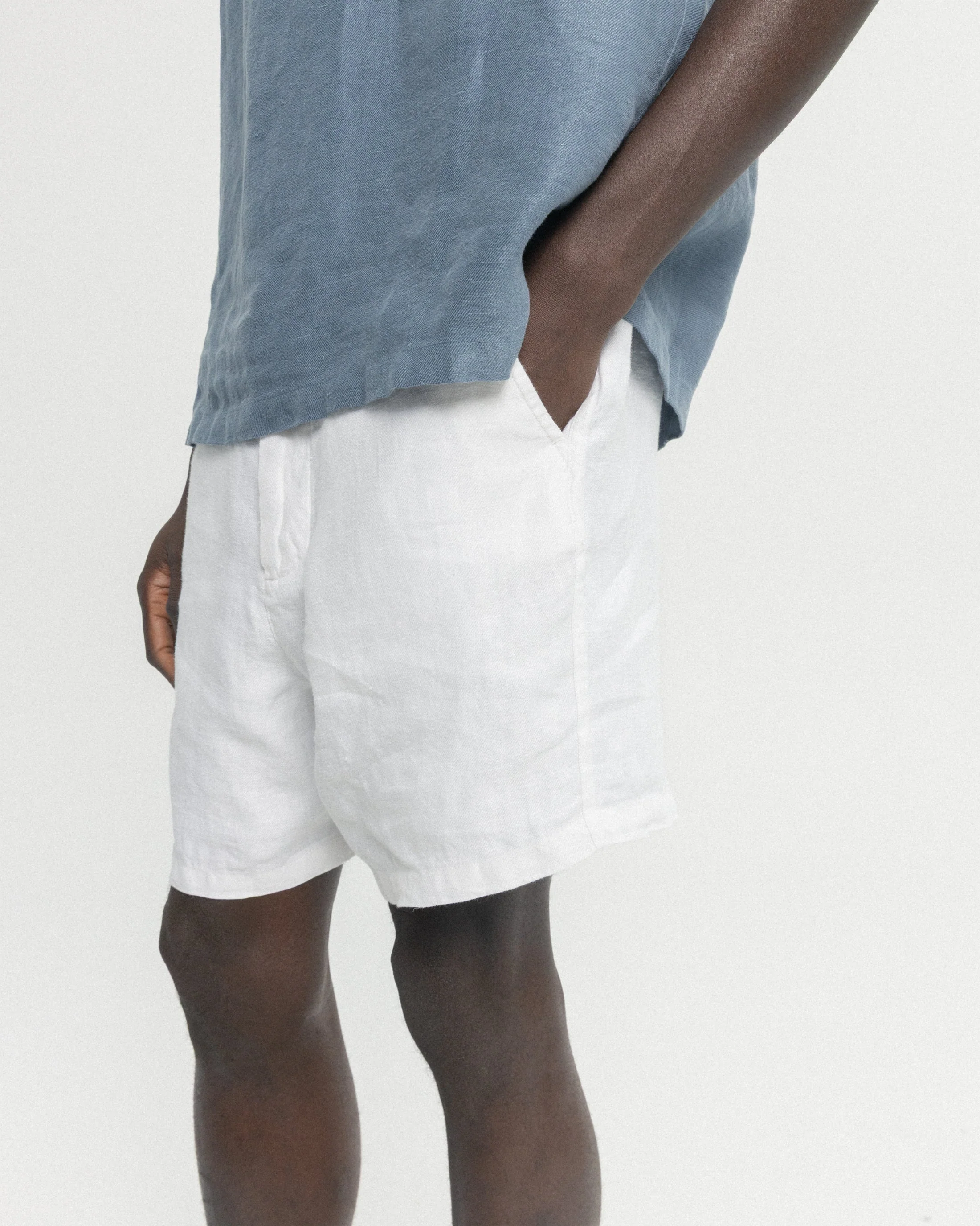 SHELTER CAMP SHORTS - WHITE LINEN TWILL - Image 6