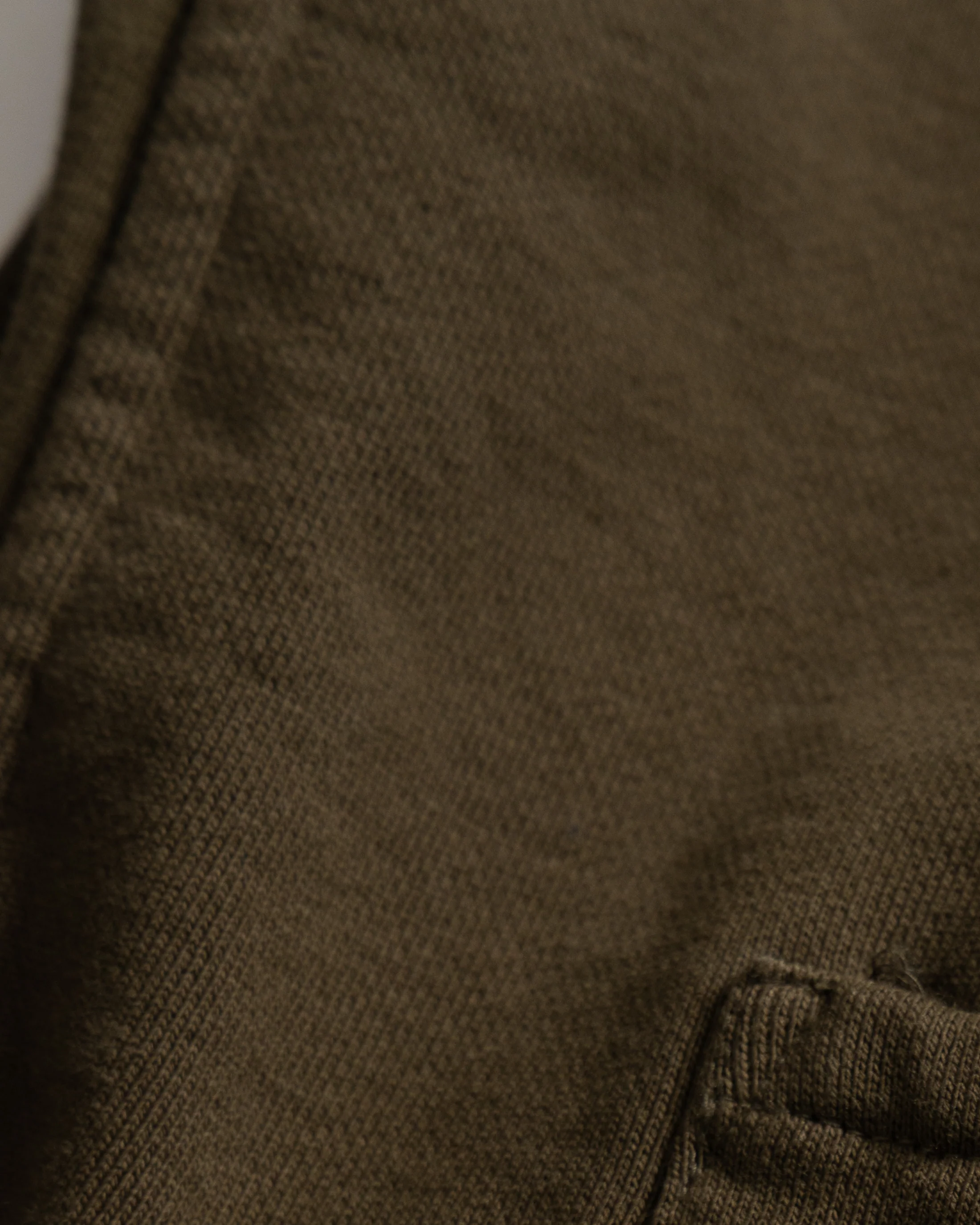 SIMMONS REVERSIBLE HALF-ZIP HOODED SWEATSHIRT - DEEP ARMY ALL COTTON LOOPBACK TERRY FLEECE - Image 4