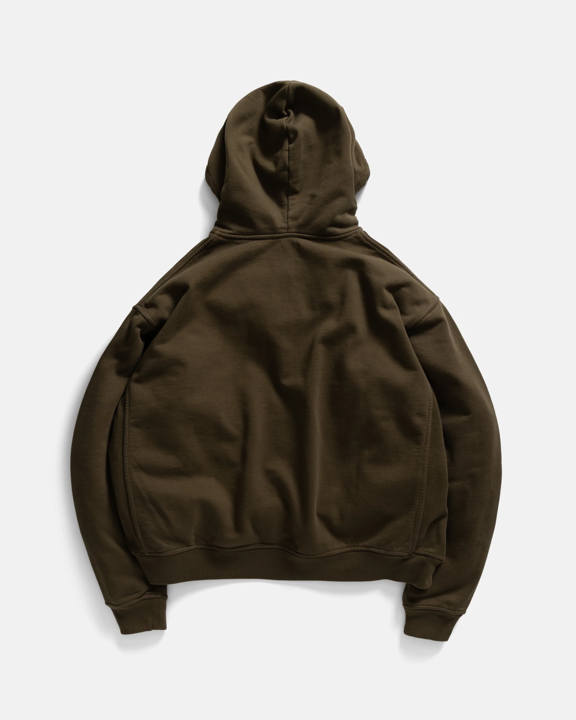 SIMMONS REVERSIBLE HALF-ZIP HOODED SWEATSHIRT - DEEP ARMY ALL COTTON LOOPBACK TERRY FLEECE - Image 9